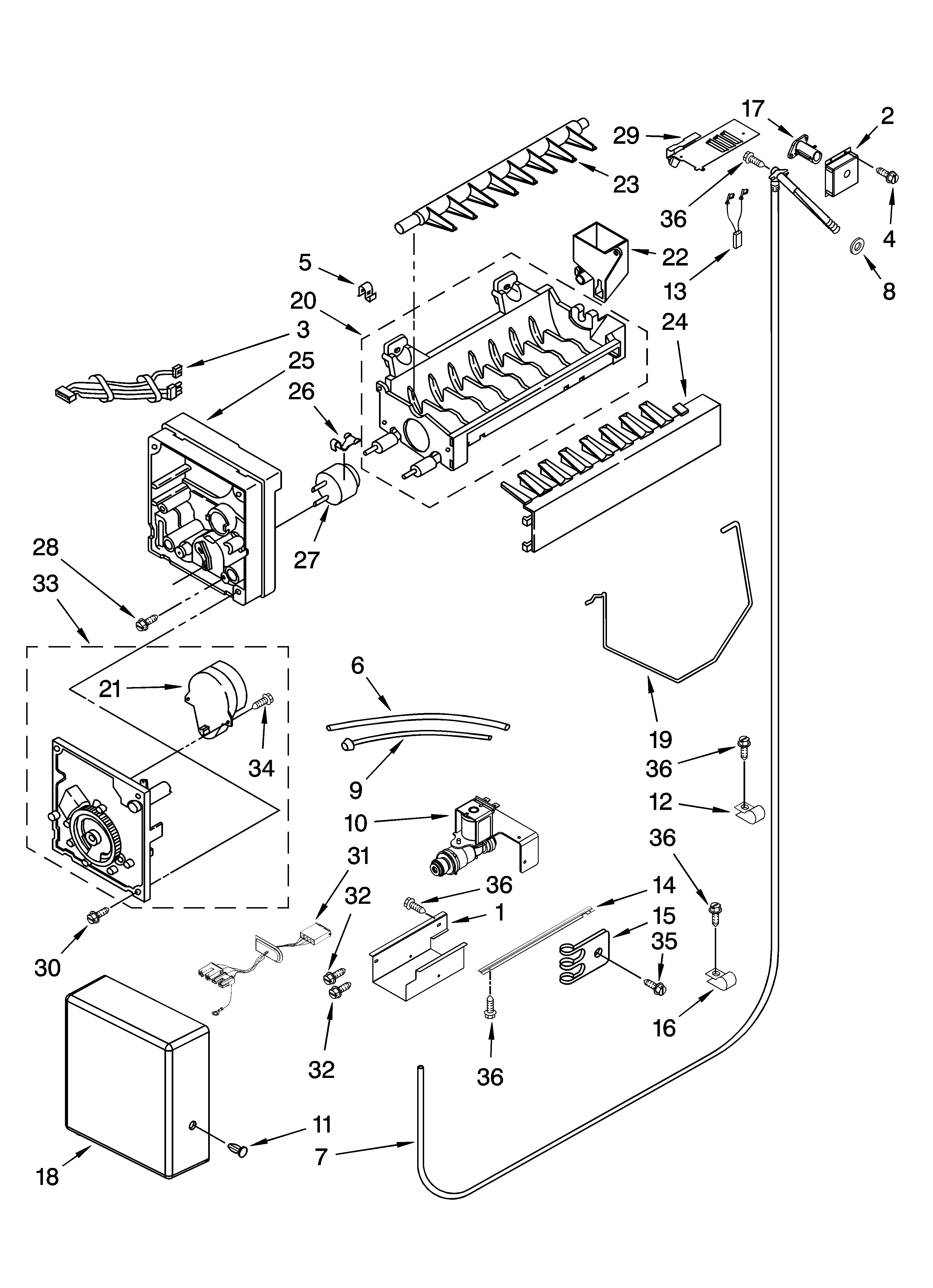 KitchenAid KSSS48FTX00 icemaker parts diagram
