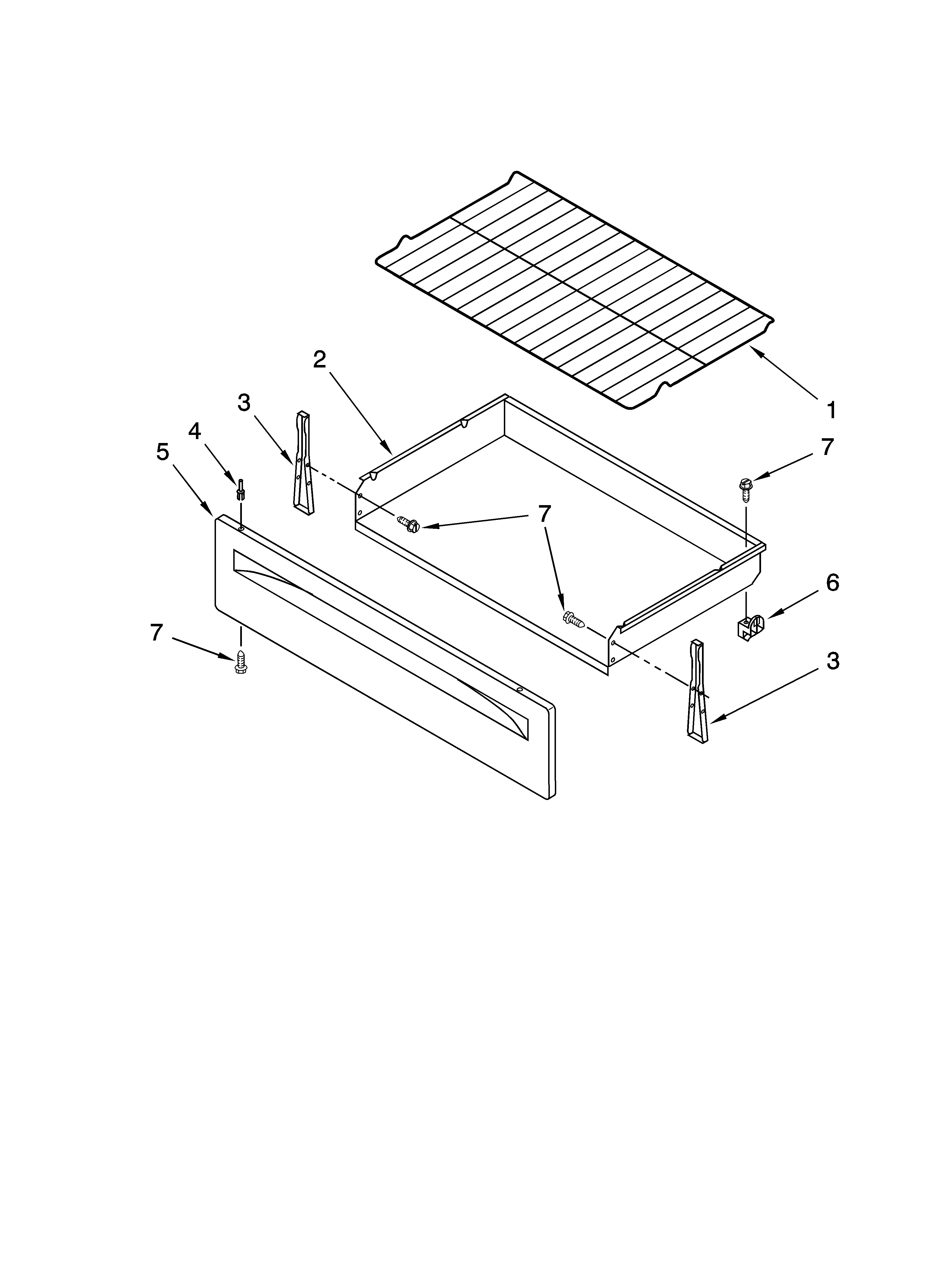 Estate TES326RD4 drawer & broiler parts diagram