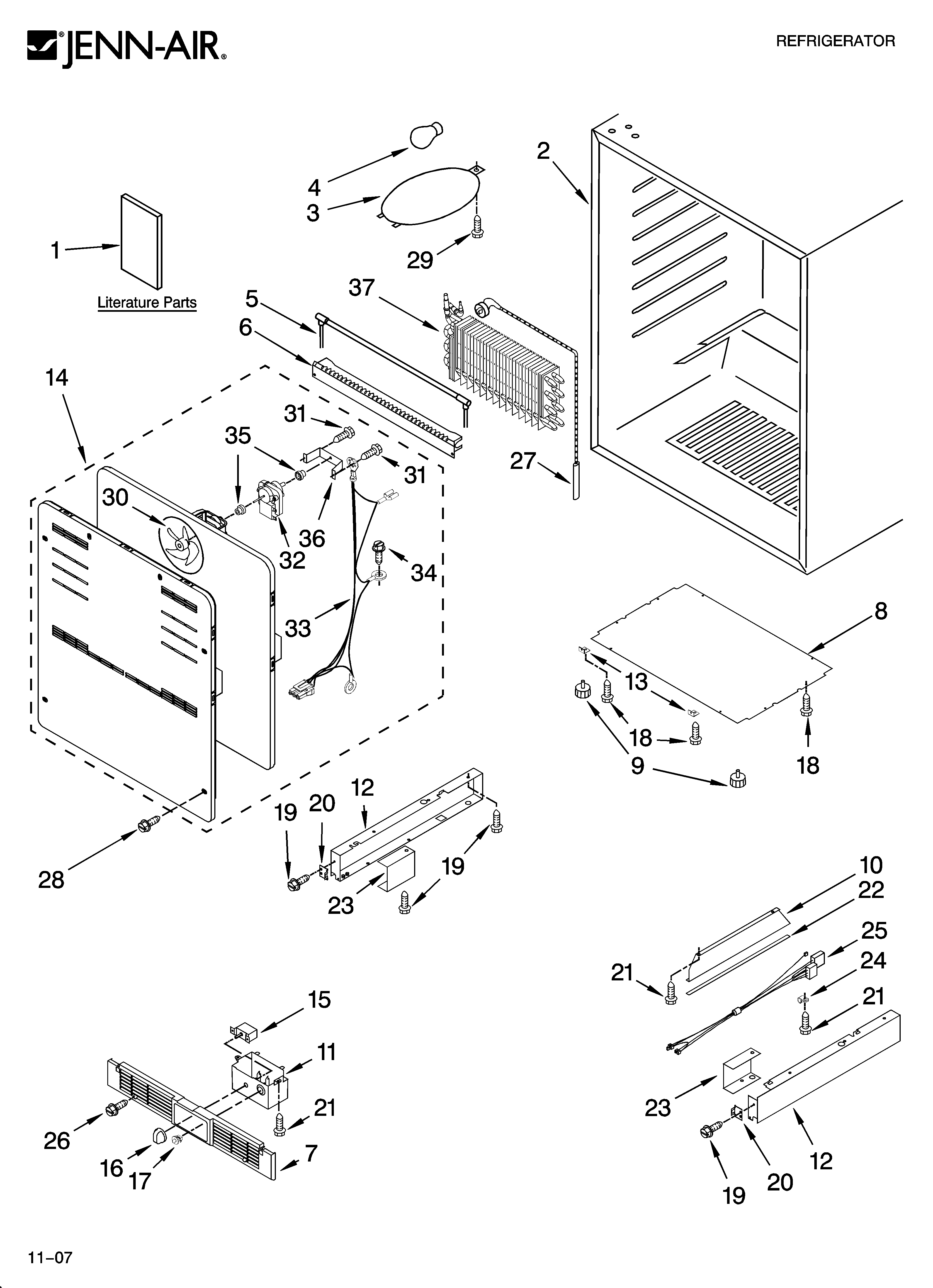 Jenn-Air JUR248LBCX00 cabinet parts diagram