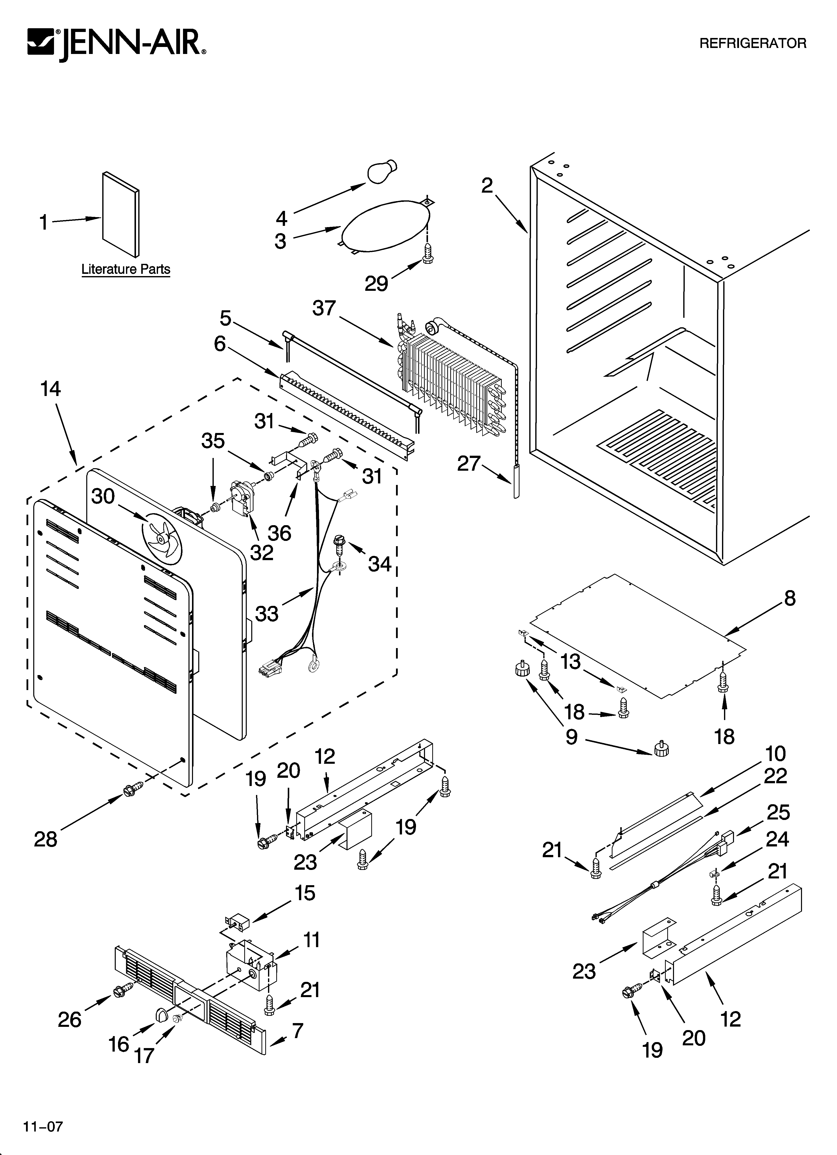 Jenn-Air JUR248LBEB00 cabinet parts diagram