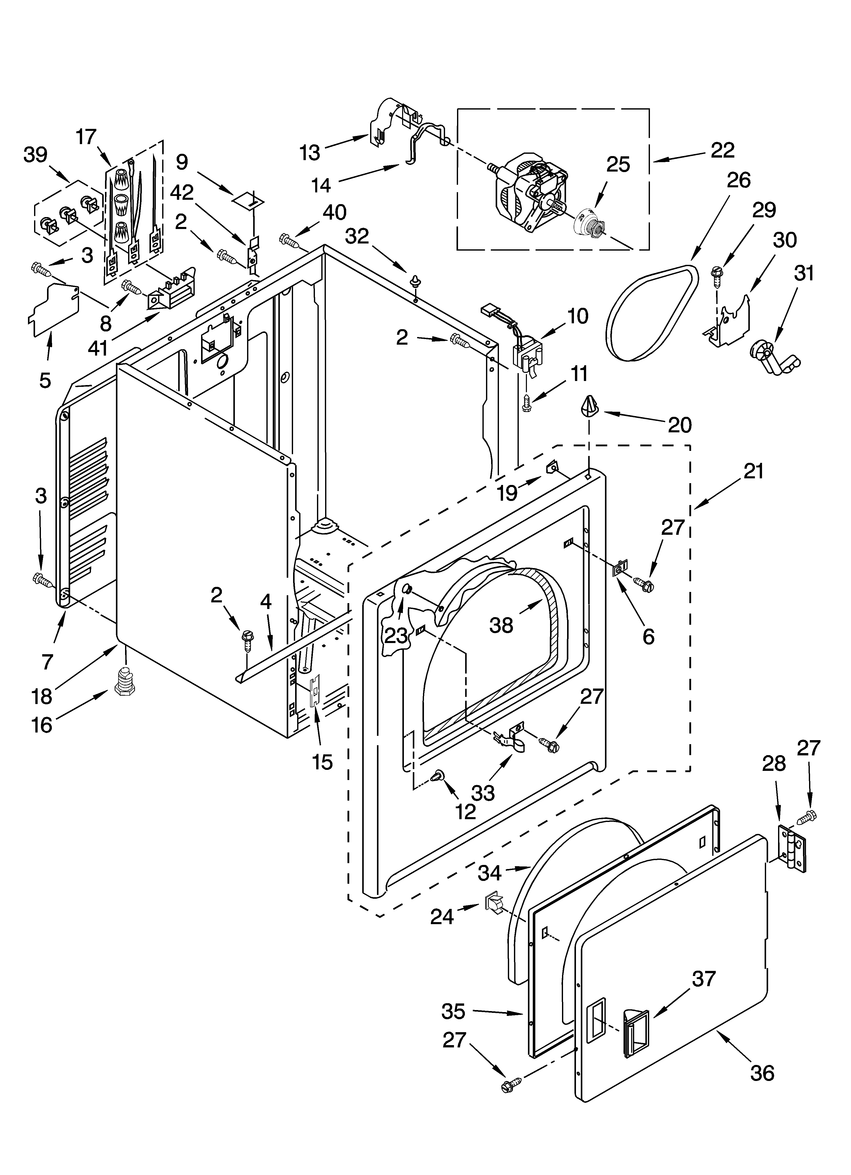 Maytag MED5721TQ0 cabinet parts diagram