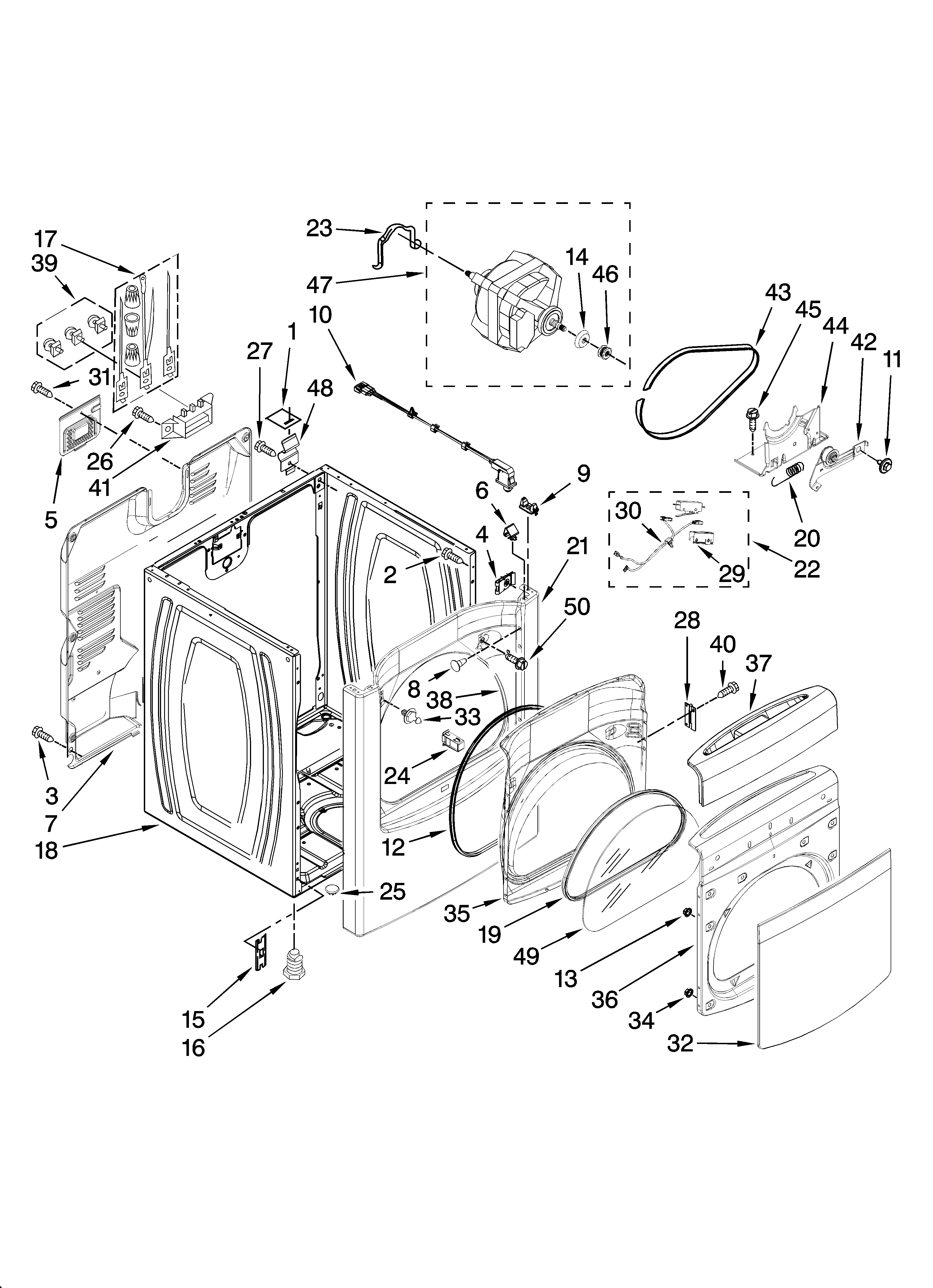 Maytag MED6600TQ0 cabinet parts diagram