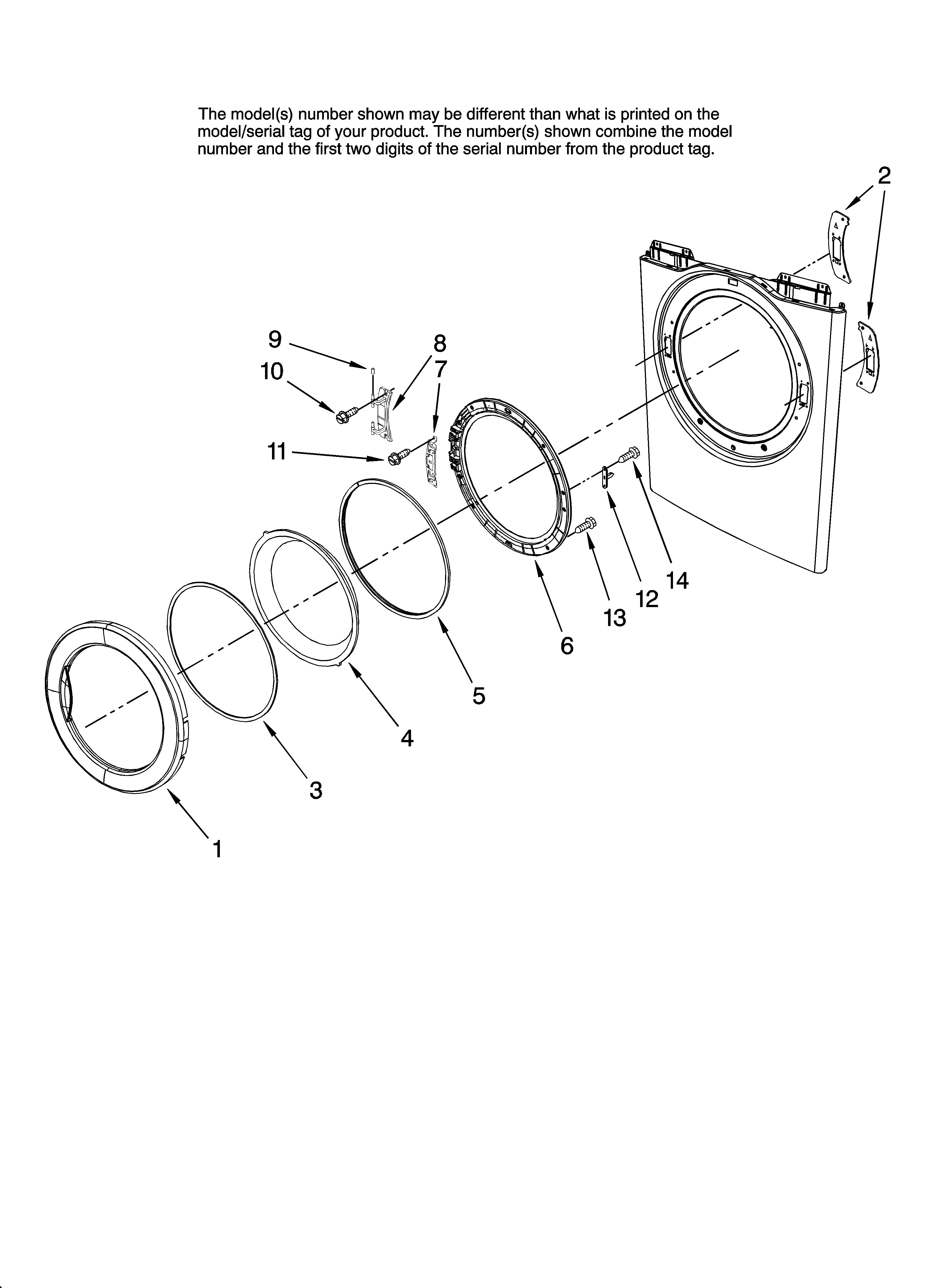 Amana NED7200TW10 door parts, optional parts (not included) diagram