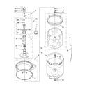 Whirlpool 7MWT98910TM0 agitator, basket and tub parts diagram