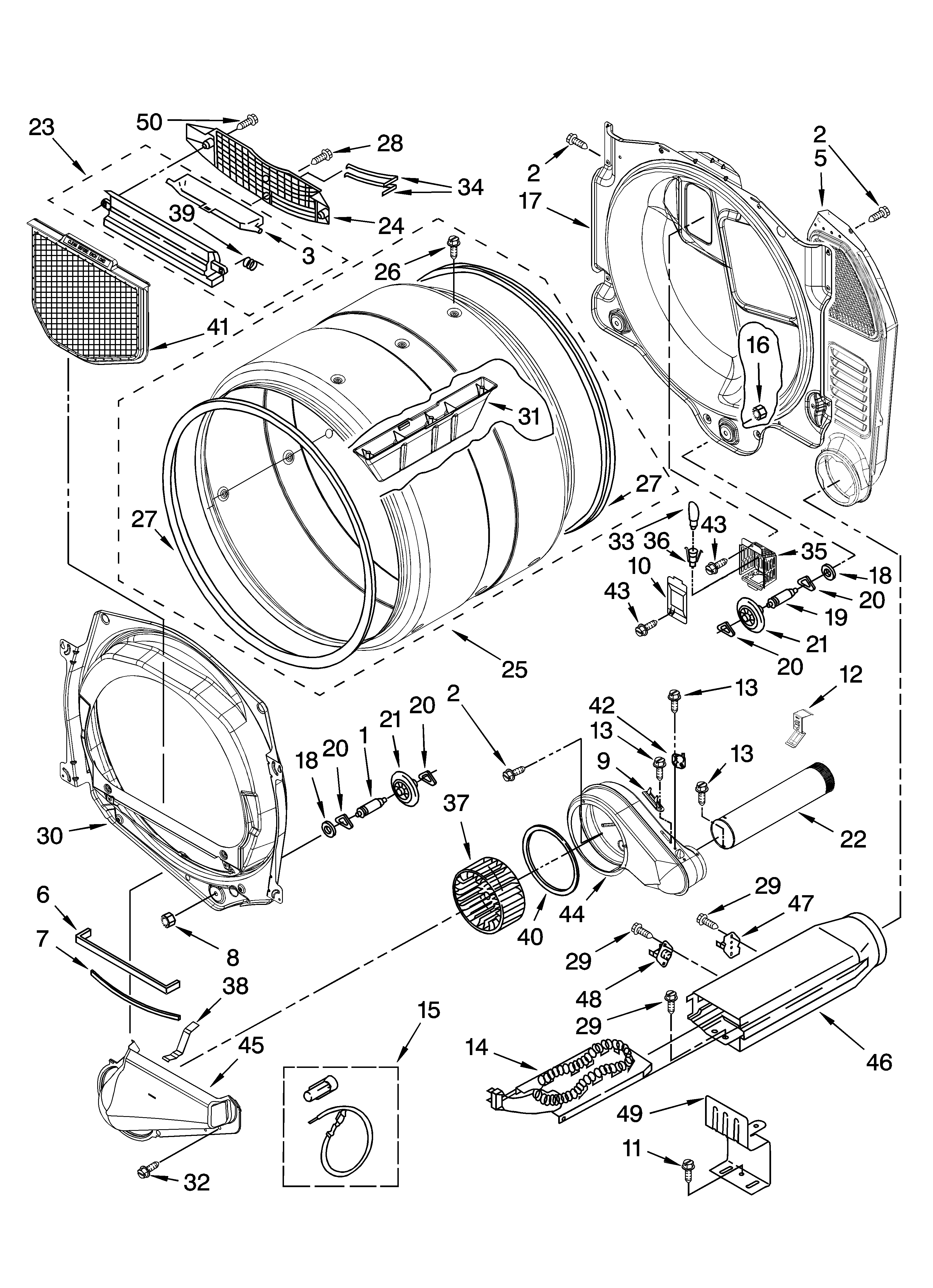 Whirlpool WED8410SW2 bulkhead parts diagram