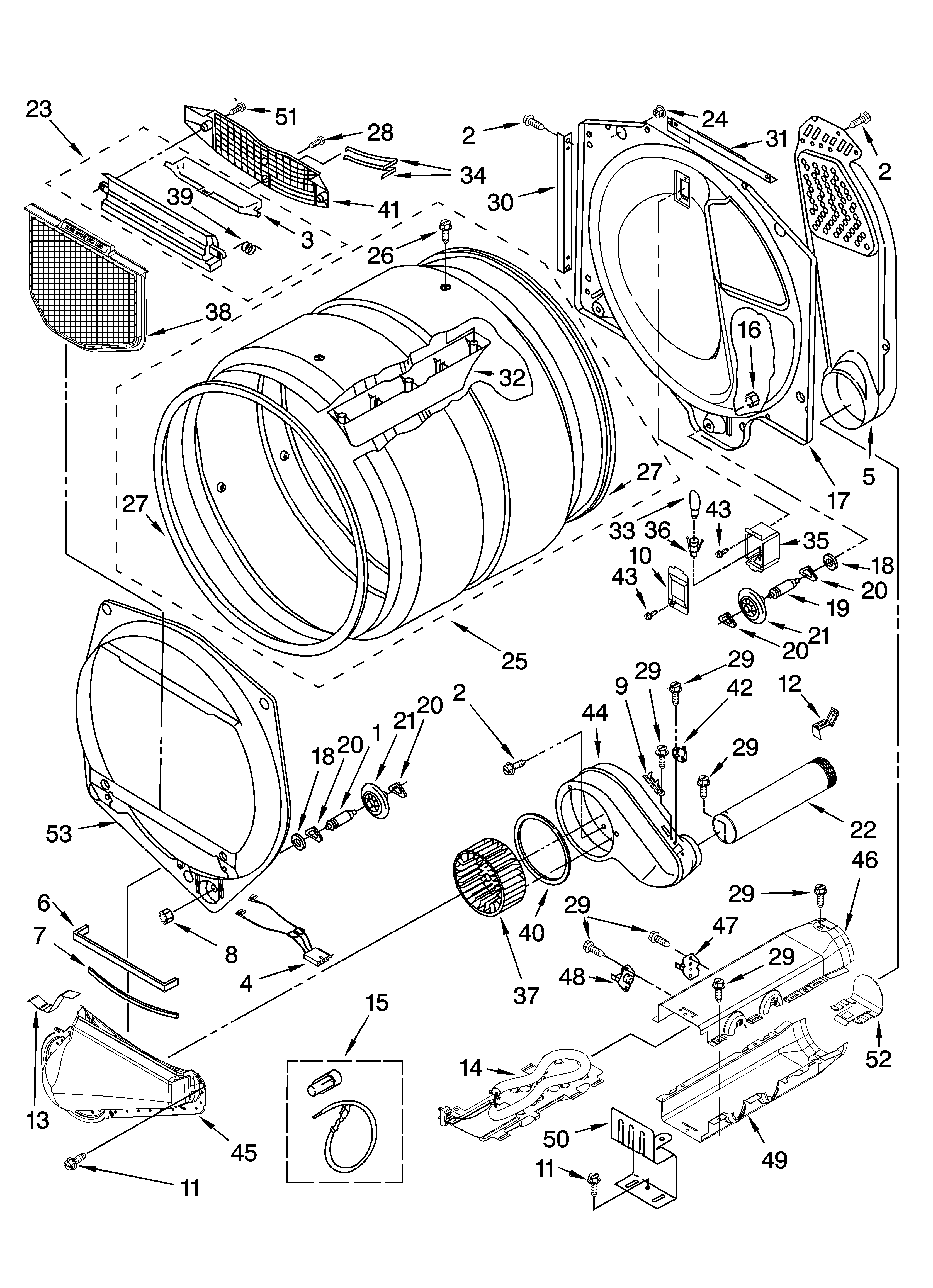 Whirlpool WED9400ST0 bulkhead parts diagram