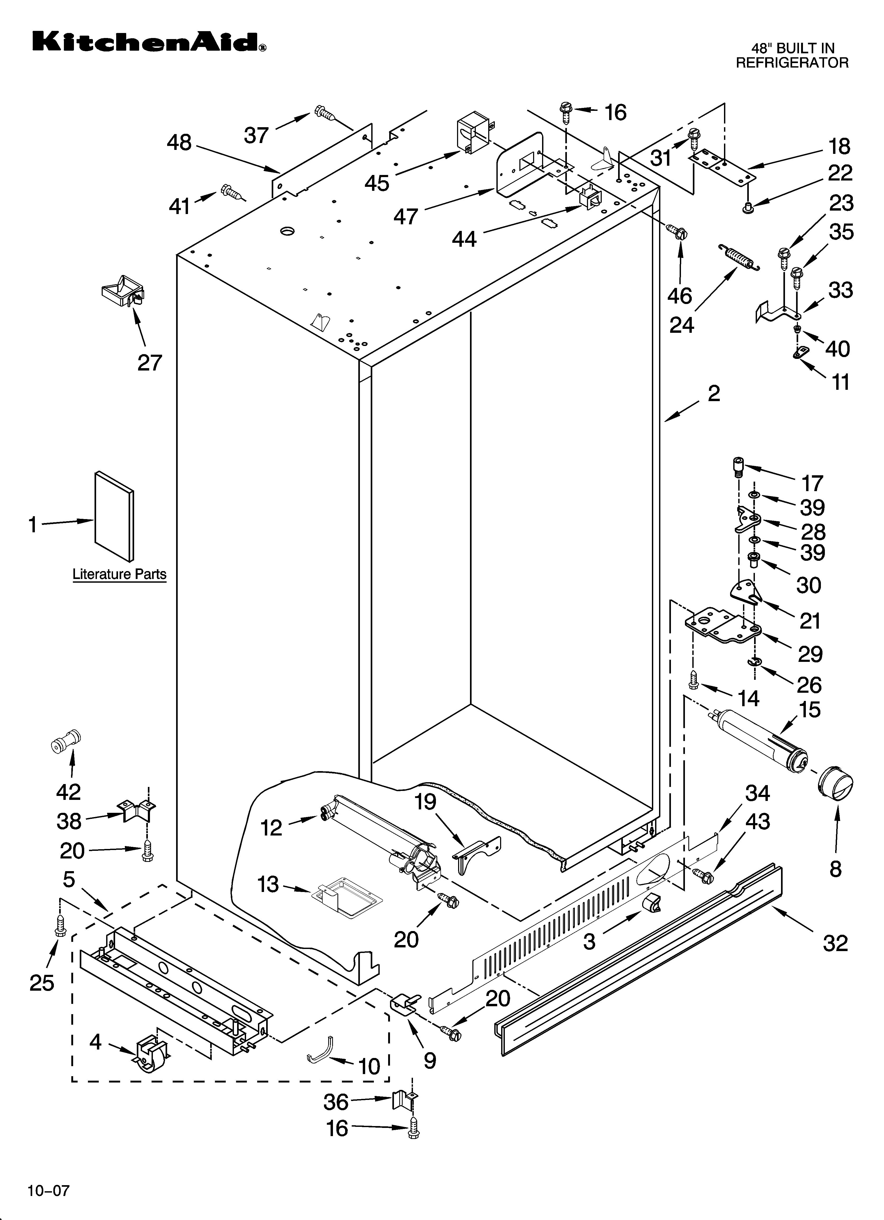 KitchenAid KSSC48QTS00 cabinet parts diagram