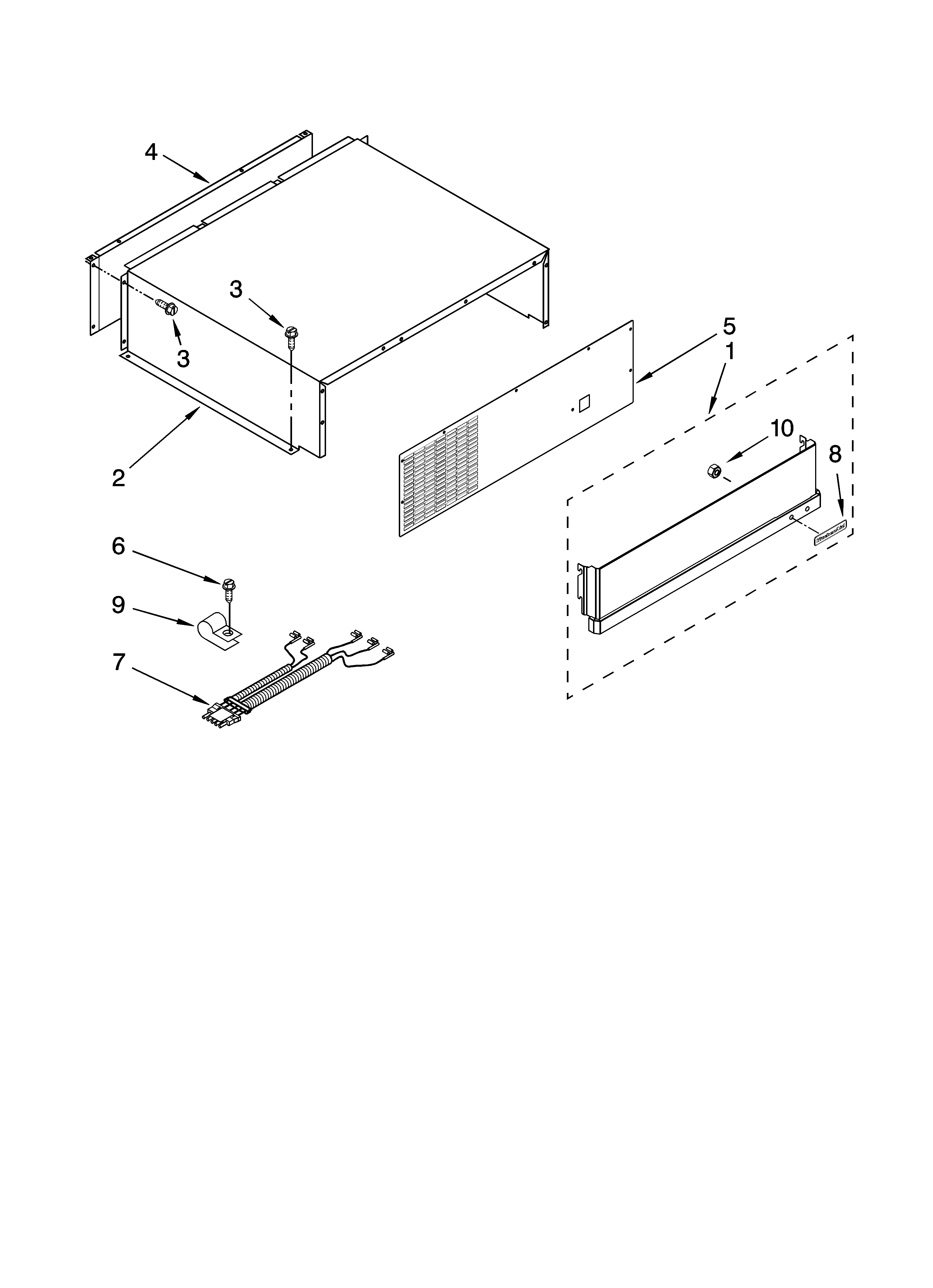 KitchenAid KSSC48QTS00 top grille and unit cover parts diagram