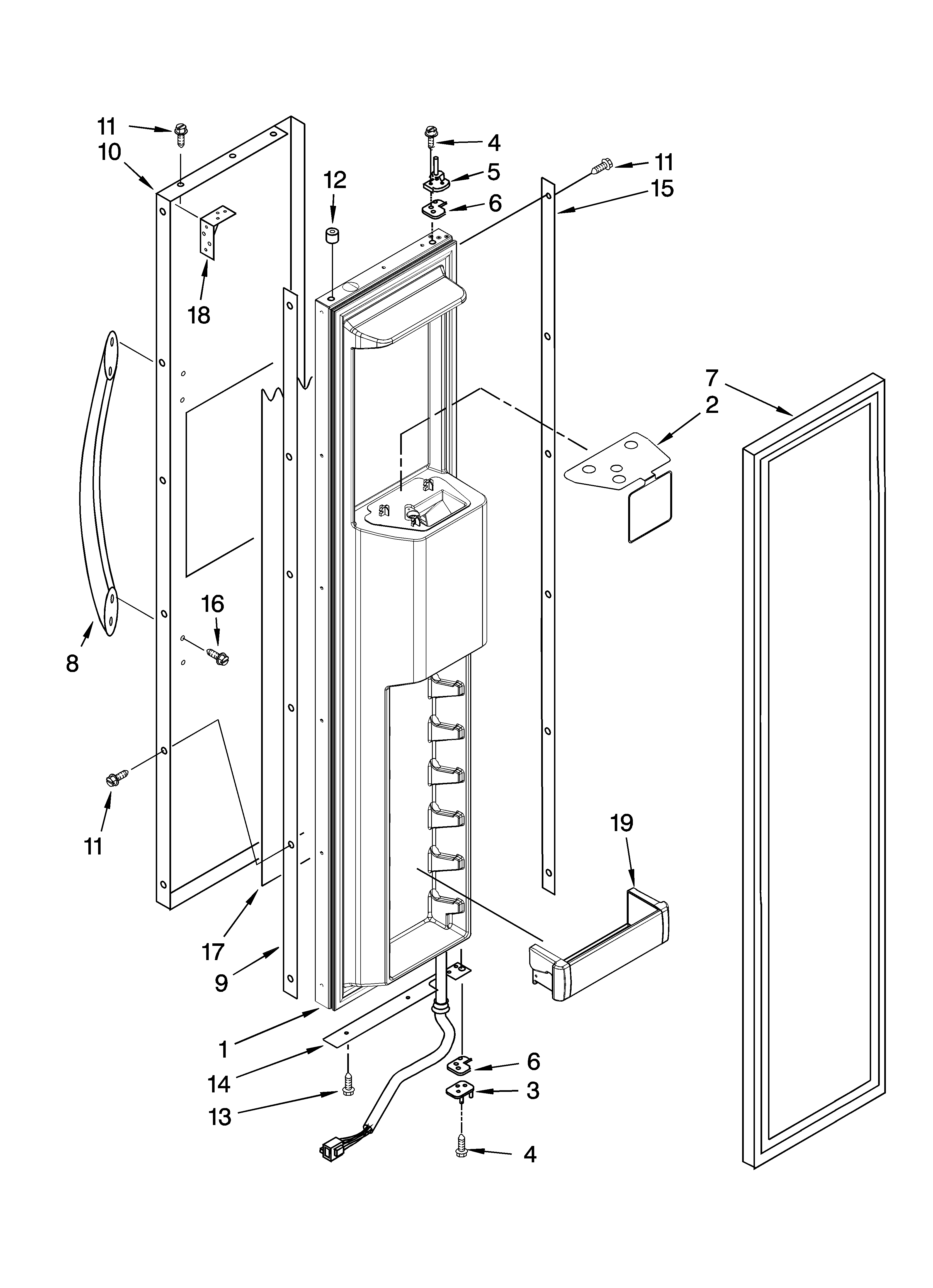 KitchenAid KSSC48QTS00 freezer door parts diagram