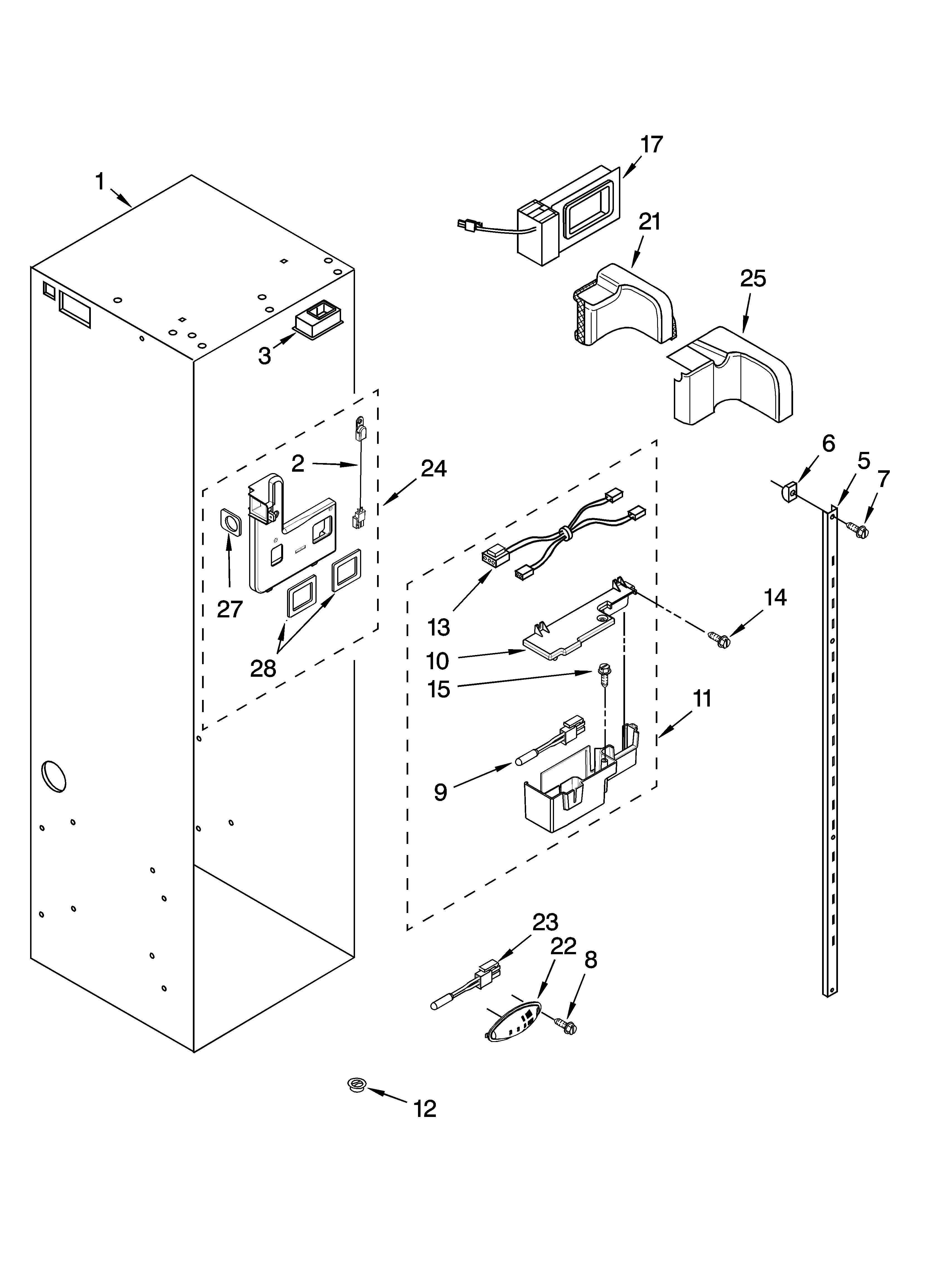 KitchenAid KSSO36FTX00 refrigerator liner parts diagram