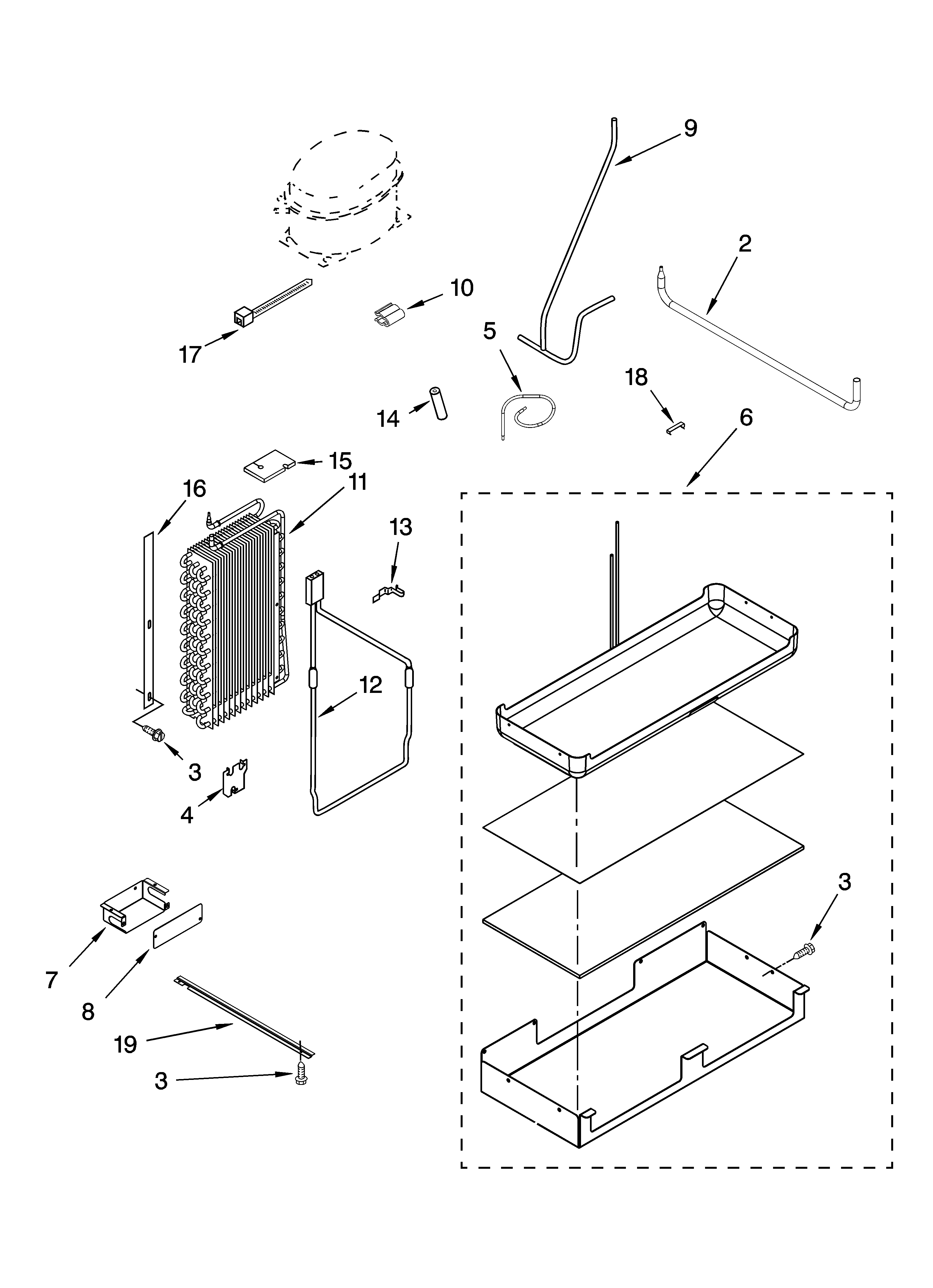 KitchenAid KSSO36FTX00 lower unit and tube parts diagram