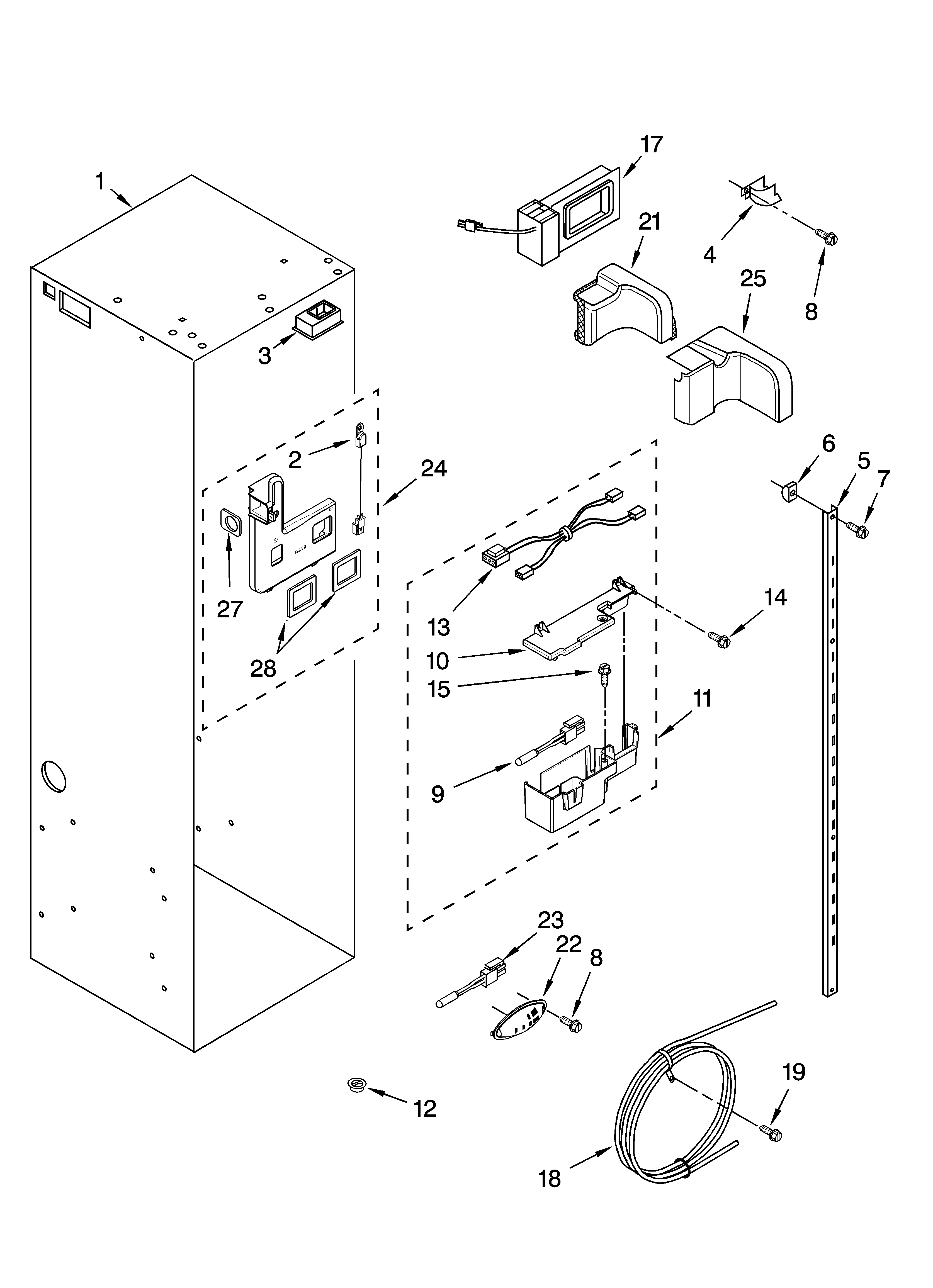 KitchenAid KSSO42QTB02 refrigerator liner parts diagram