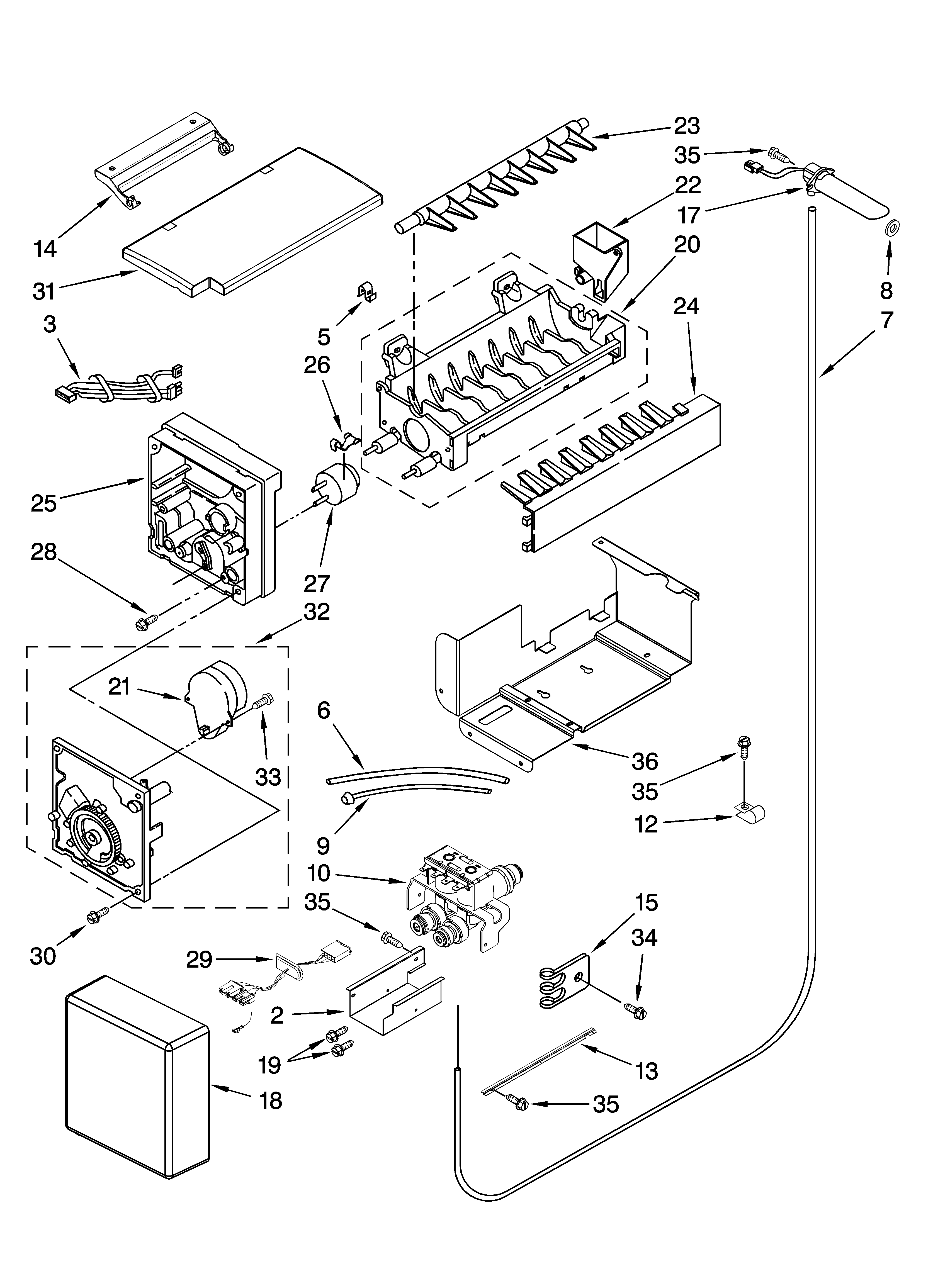 KitchenAid KSSO48QTB02 icemaker parts diagram