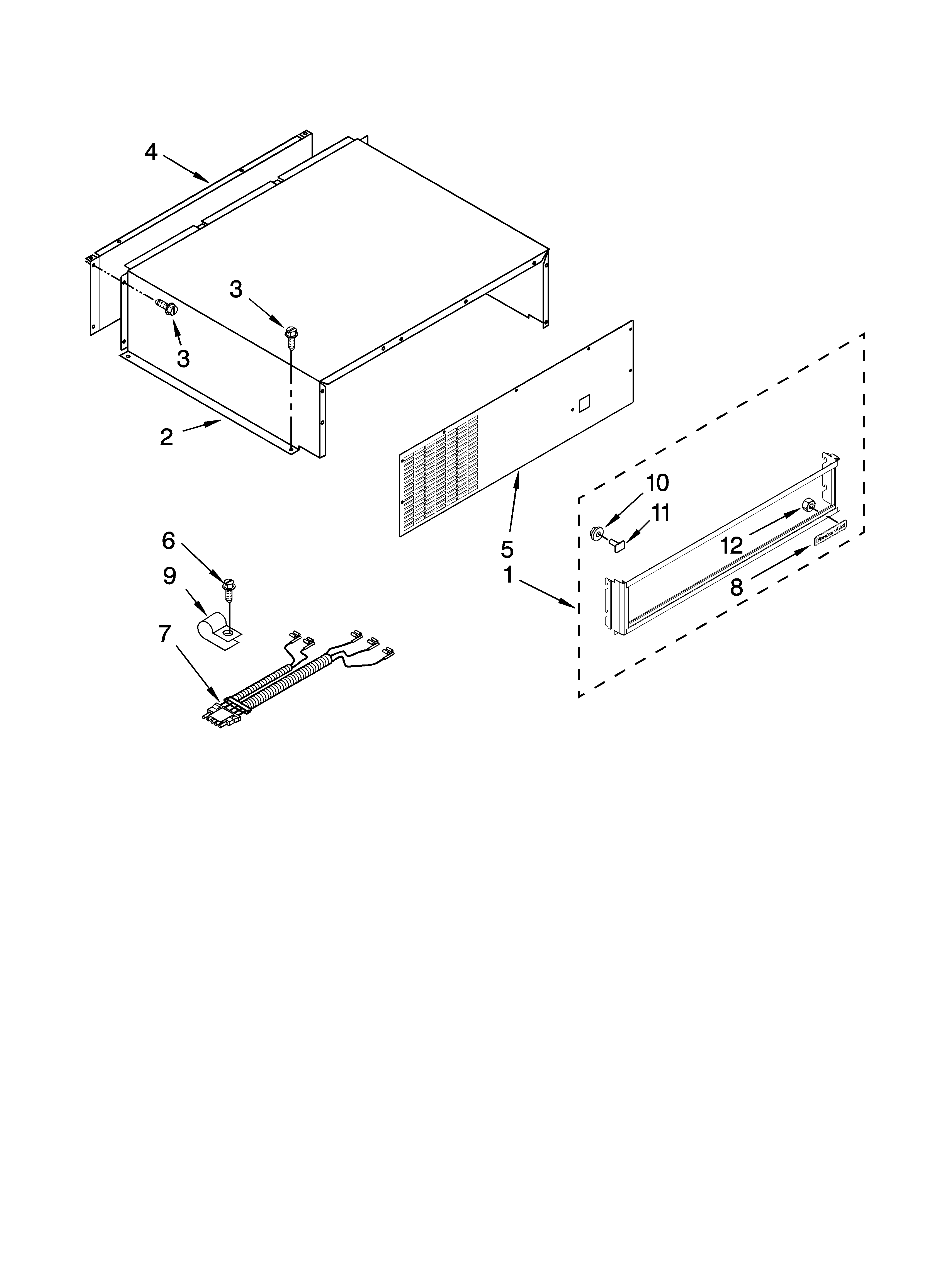 KitchenAid KSSP42QTS02 top grille and unit cover parts diagram