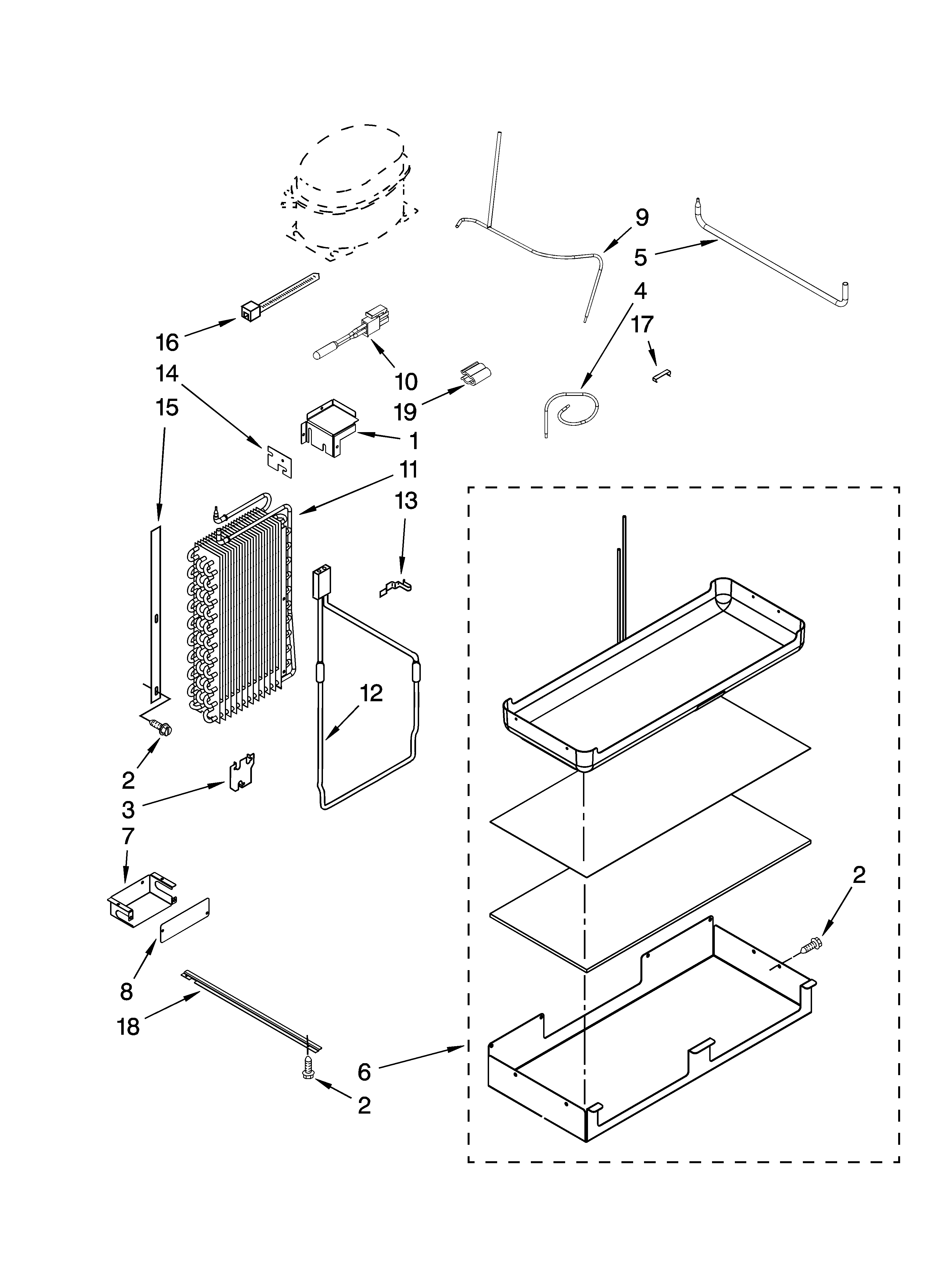 KitchenAid KSSP42QTS02 lower unit and tube parts diagram
