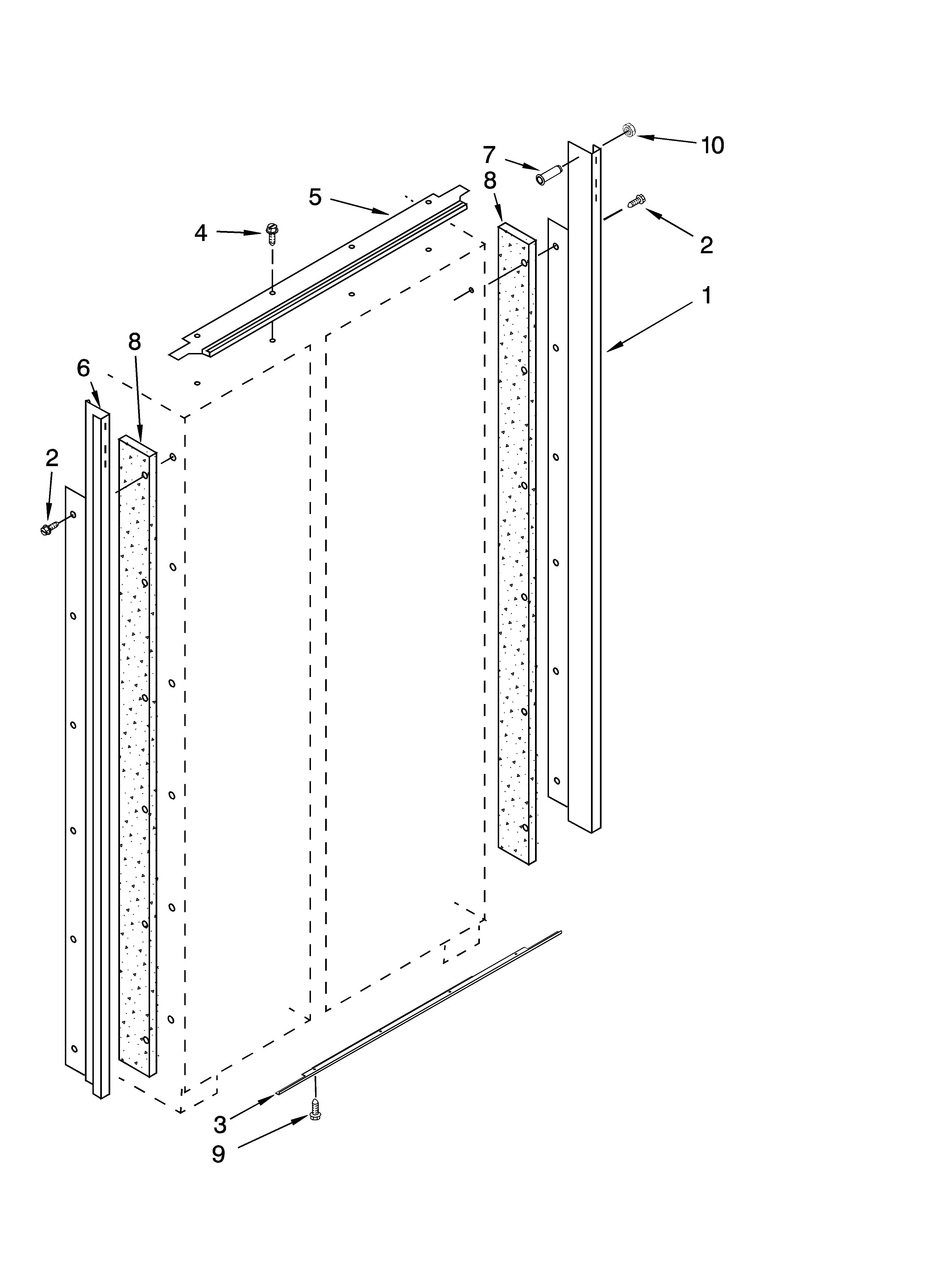 KitchenAid KSSS36QTX02 cabinet trim parts diagram