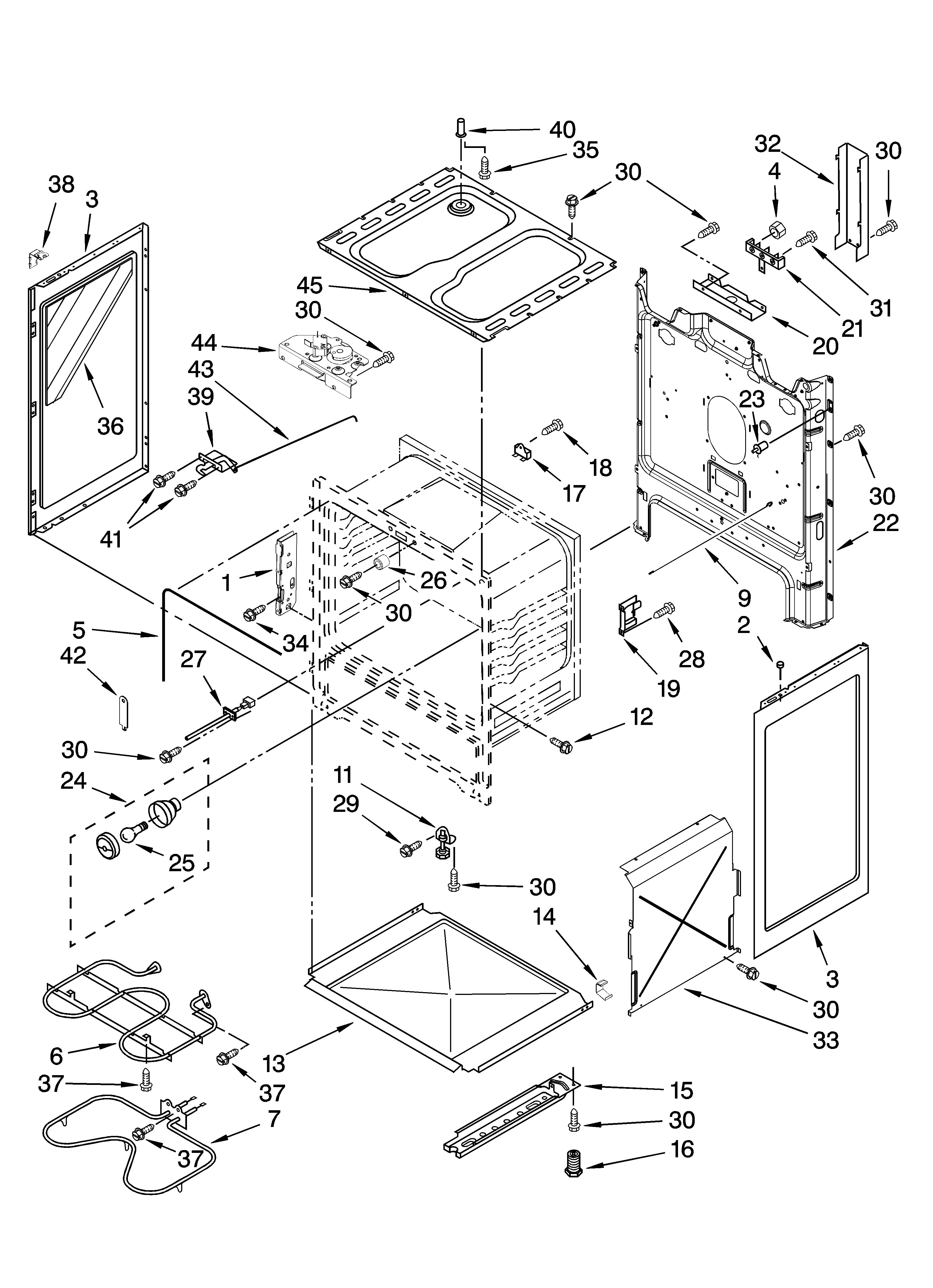 Whirlpool RF260BXSW2 chassis parts diagram