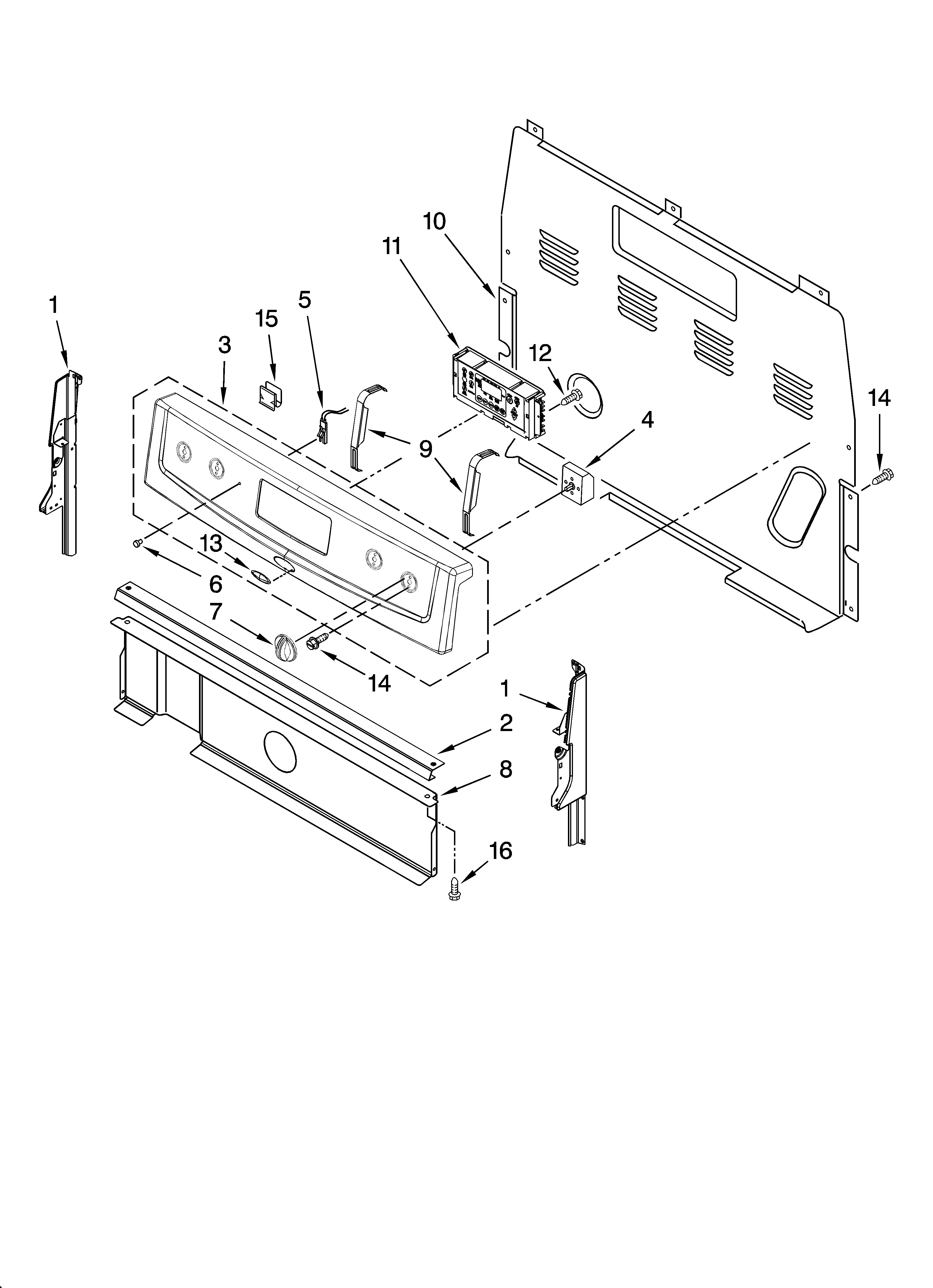 Whirlpool RF462LXSQ4 control panel parts diagram