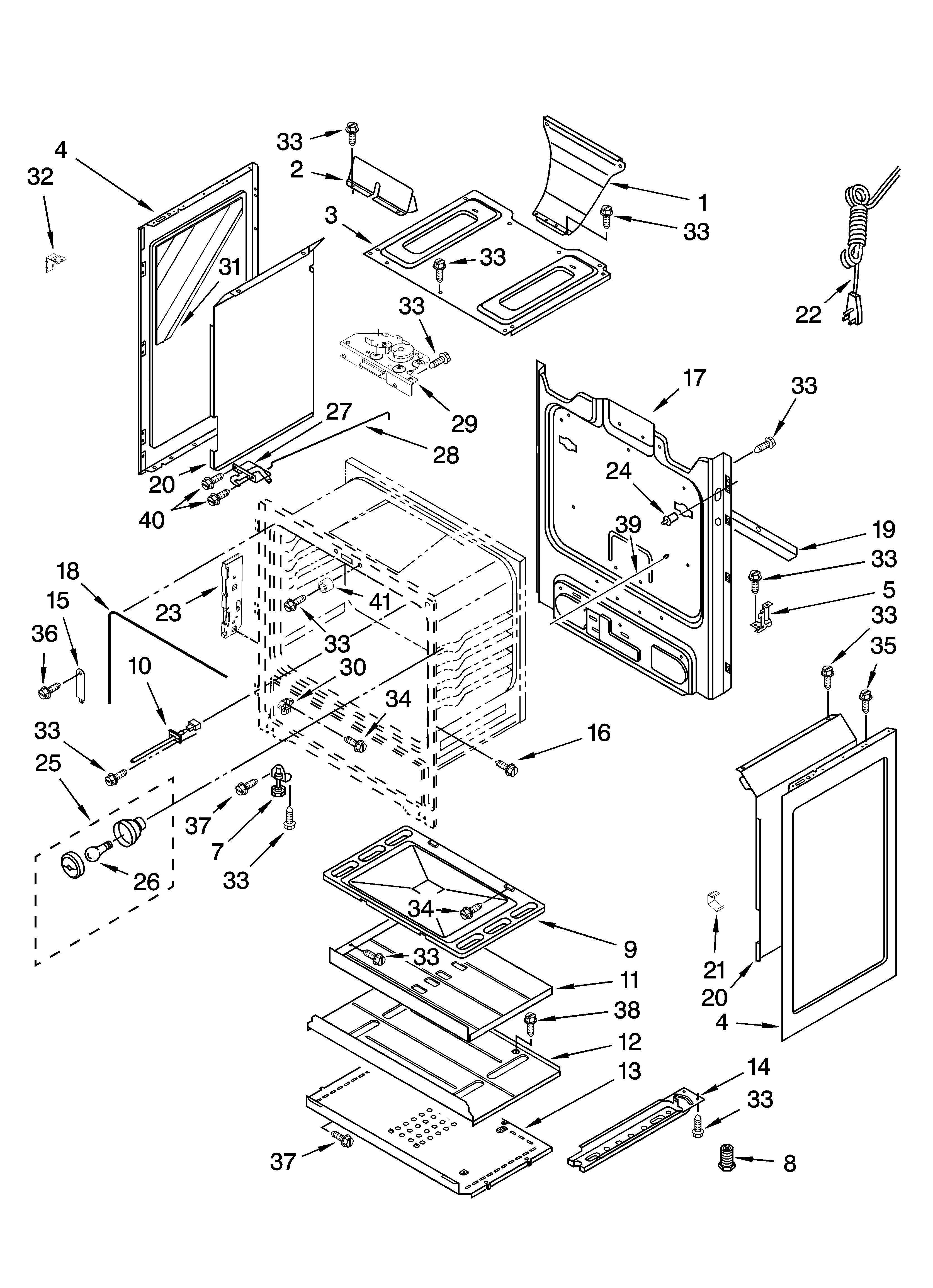 Whirlpool SF272LXTD2 chassis parts diagram