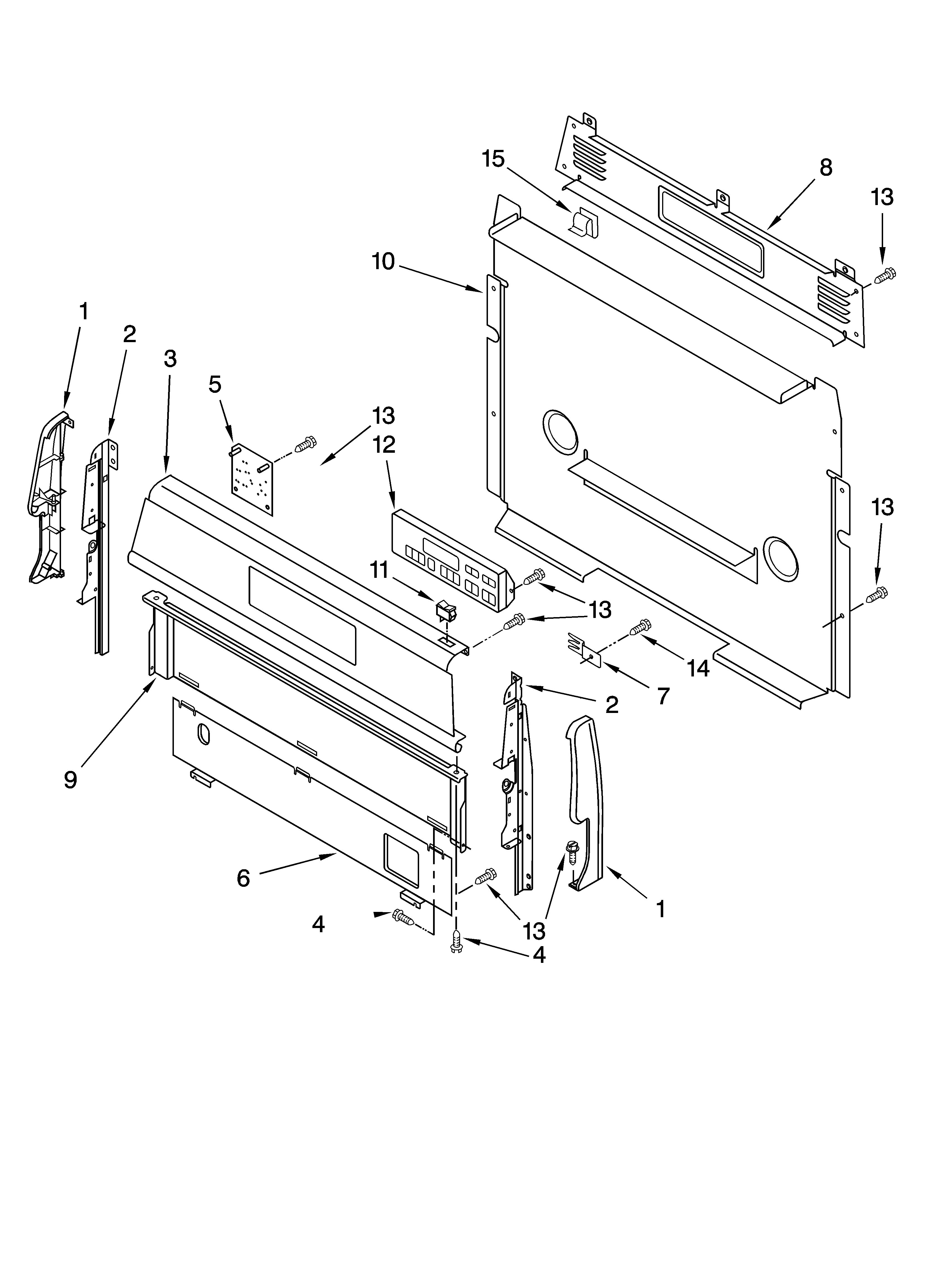 Estate TGS325MQ6 control panel parts diagram