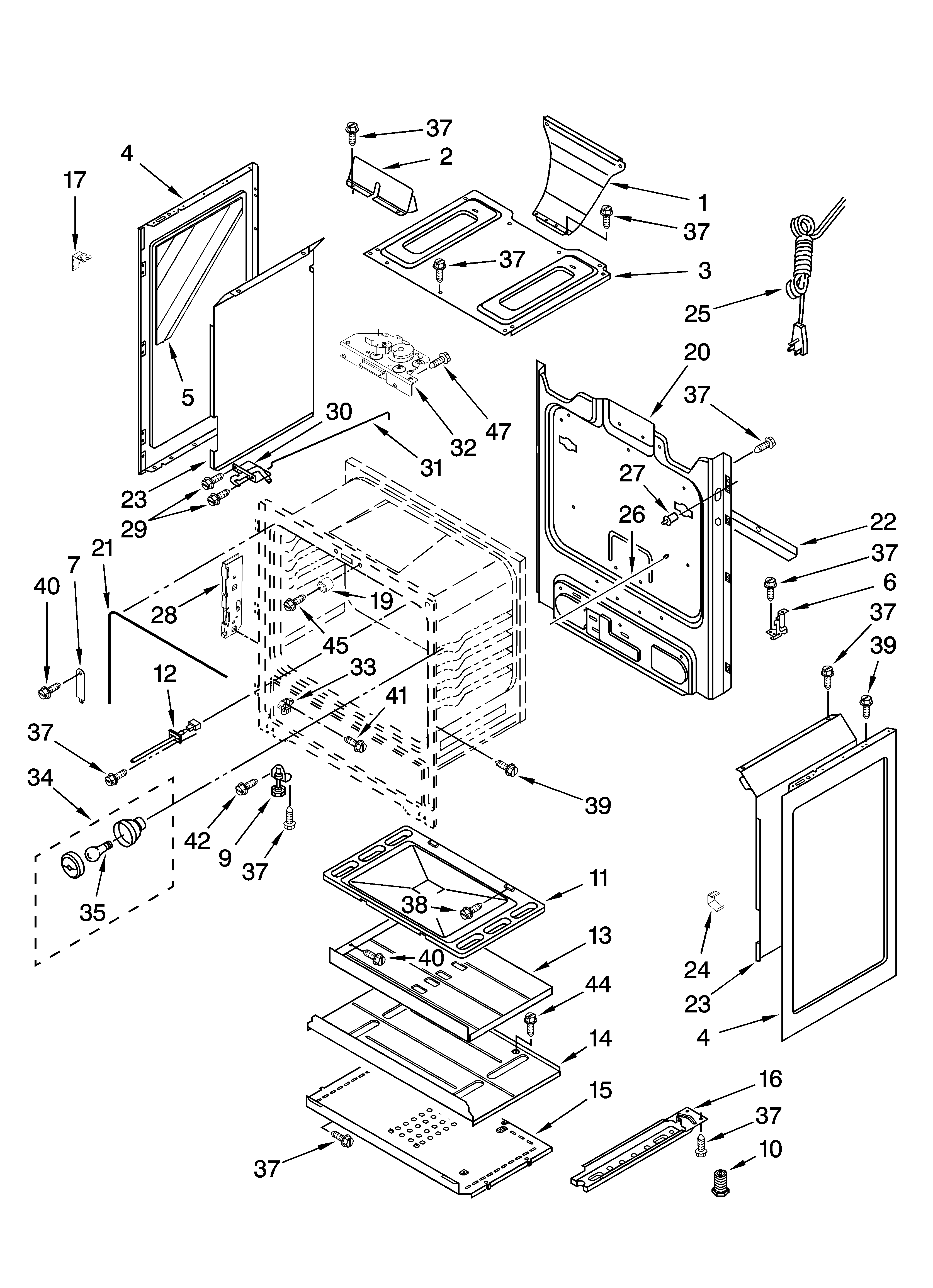Estate TGS325MQ6 chassis parts diagram