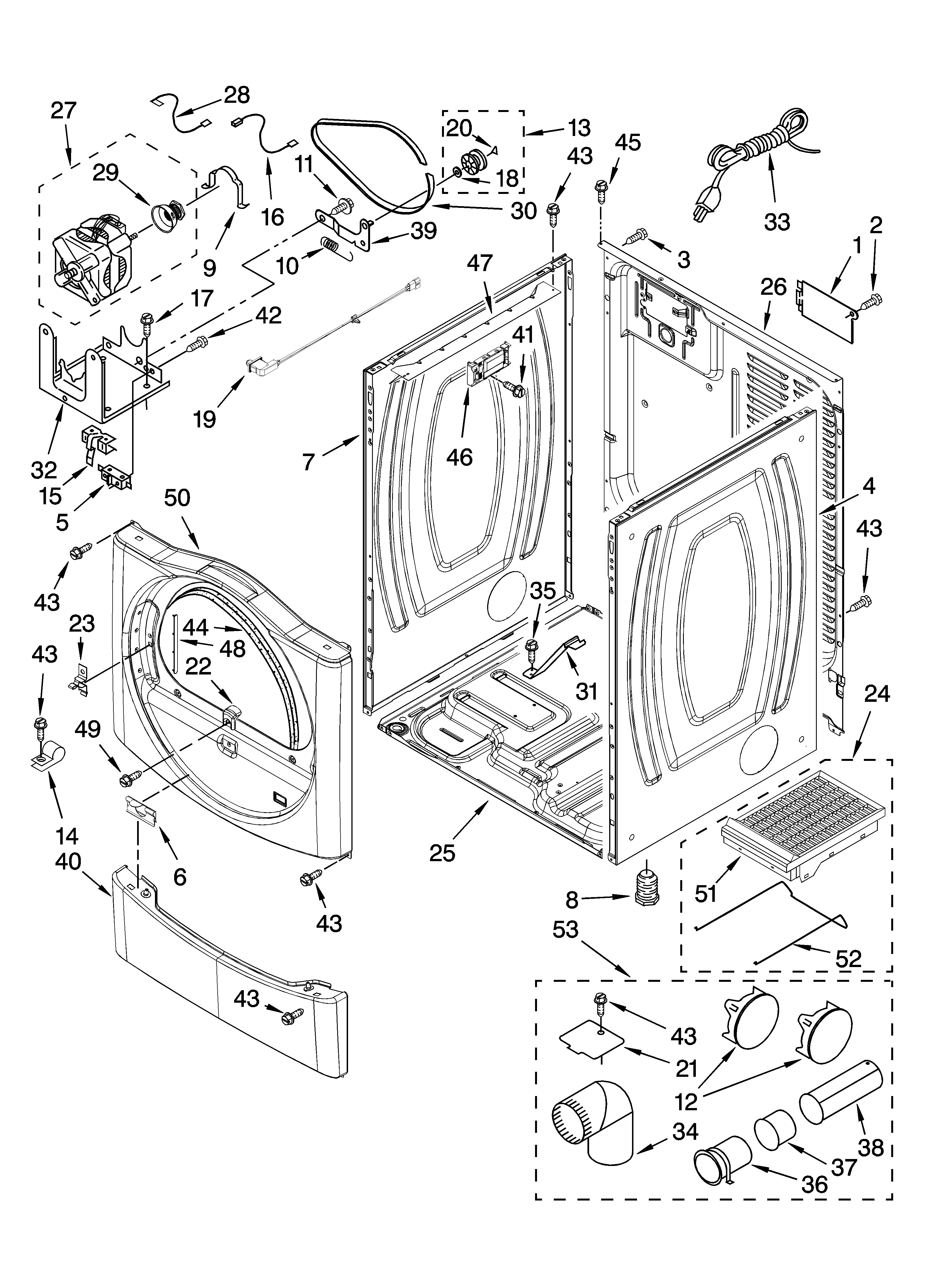 Maytag 7MMGD0100TQ1 cabinet parts diagram
