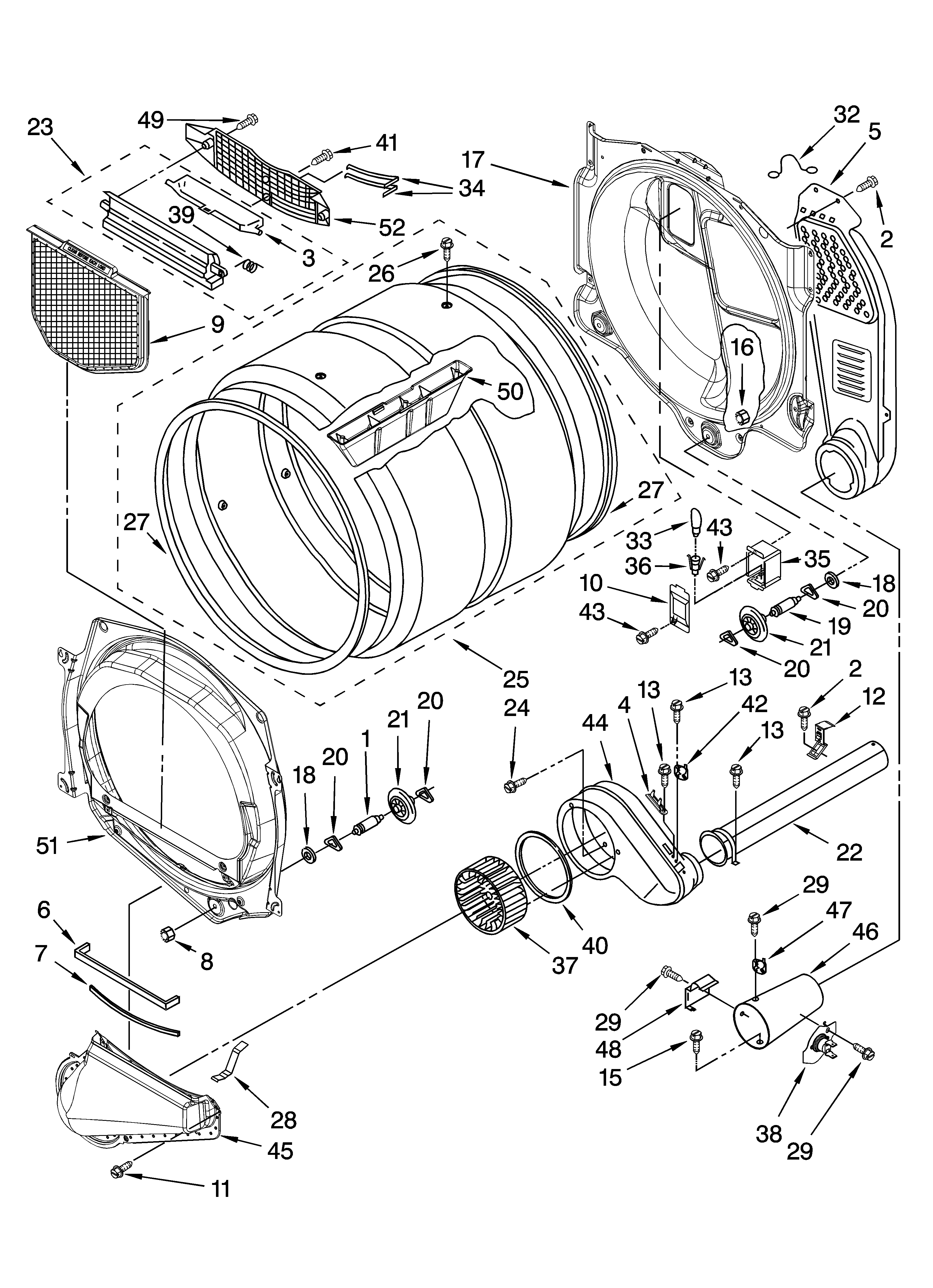 Maytag 7MMGD0100TQ1 bulkhead parts diagram