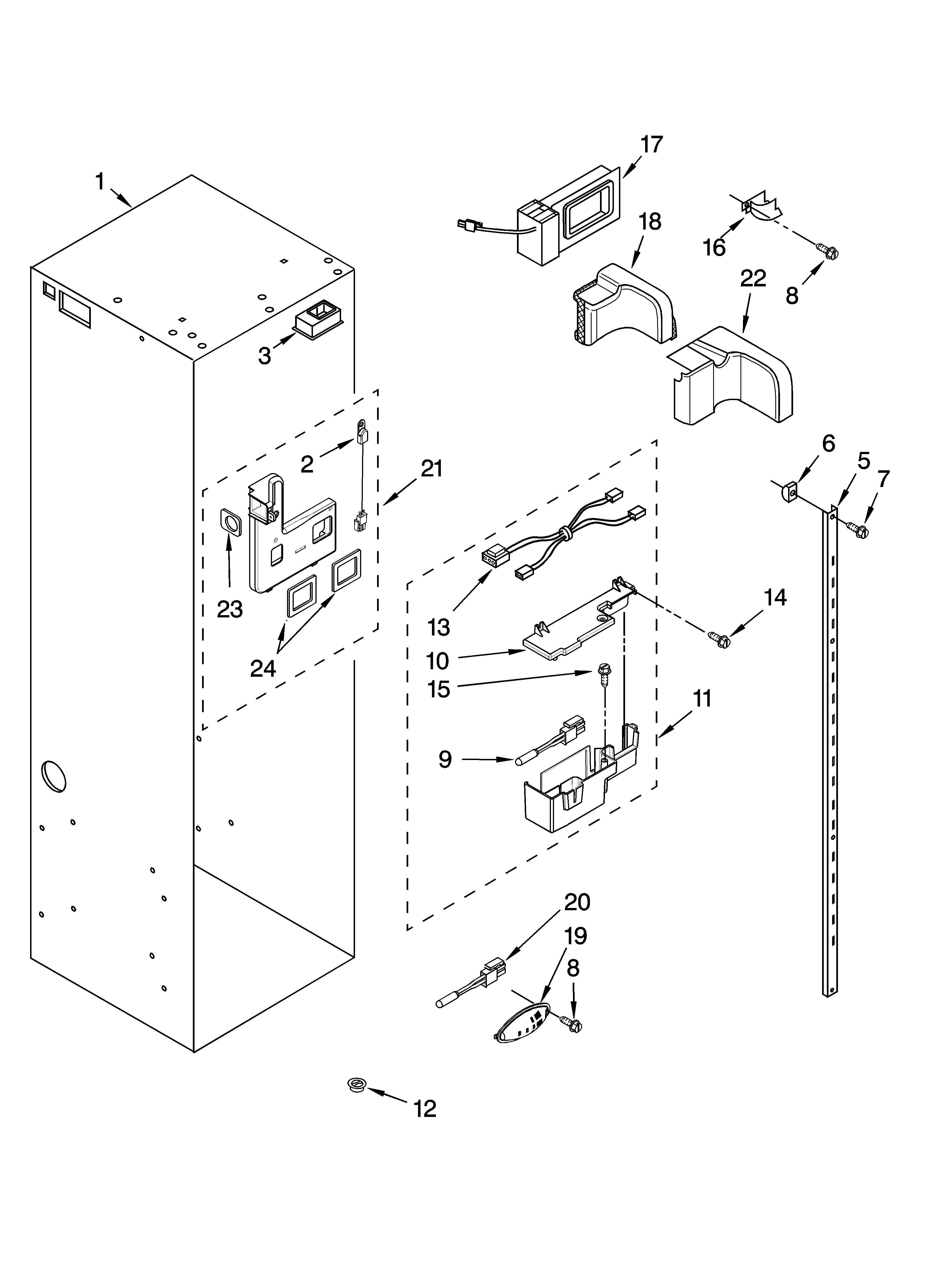 Jenn-Air JS48PPFXDB00 refrigerator liner parts diagram