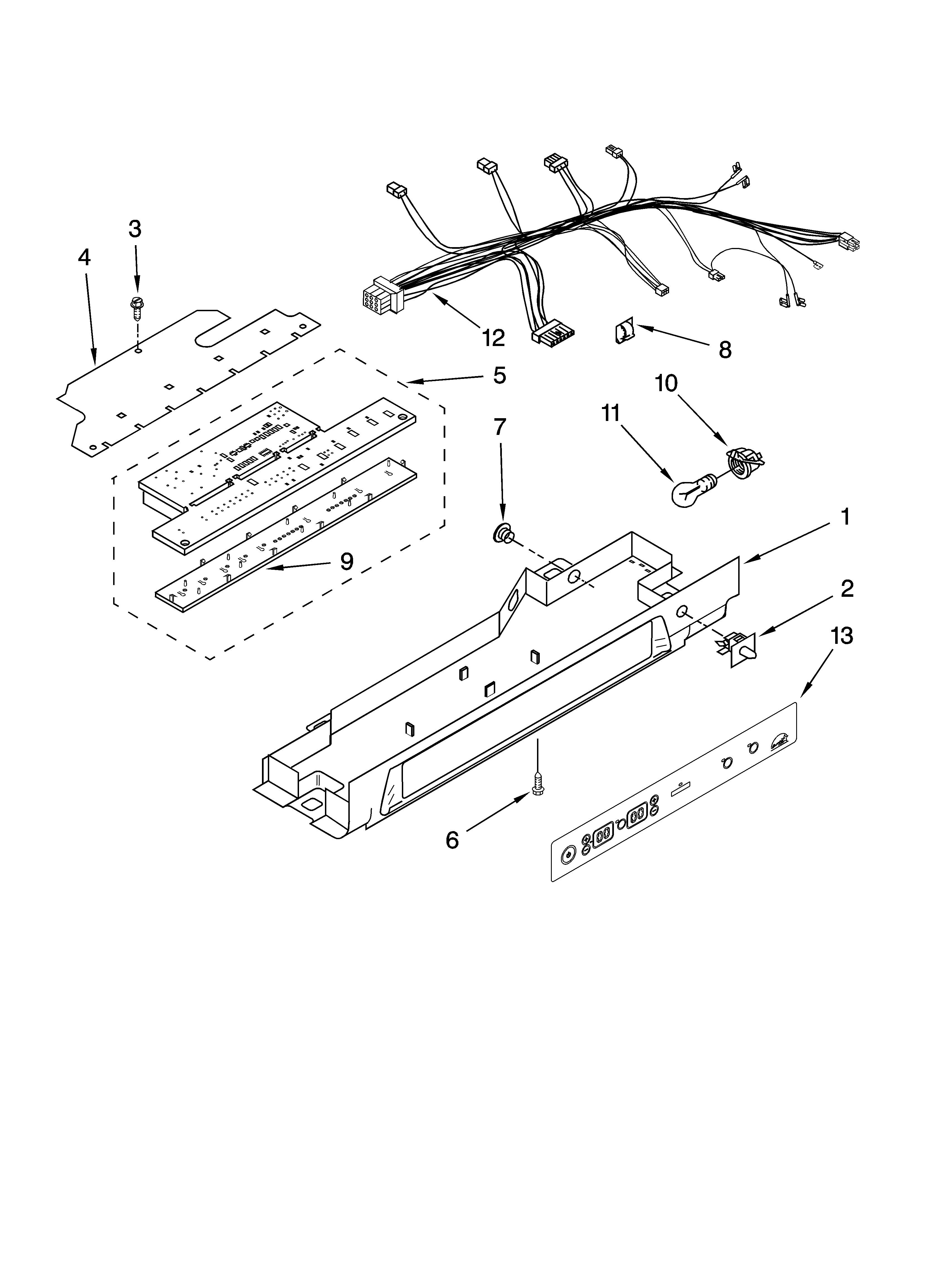 KitchenAid KSRS25RVWH00 control parts diagram