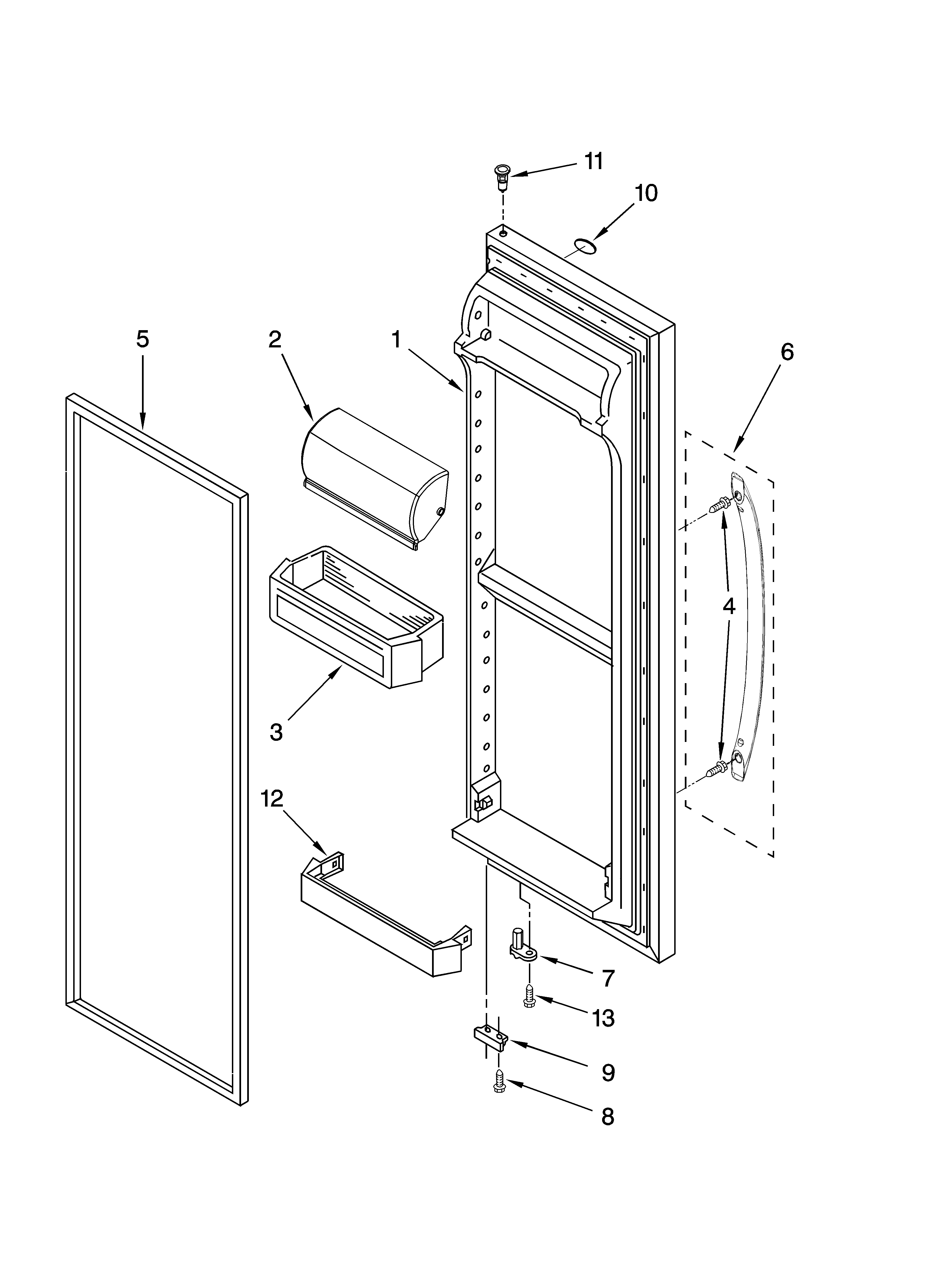 Amana ASD2522VRD00 refrigerator door parts diagram