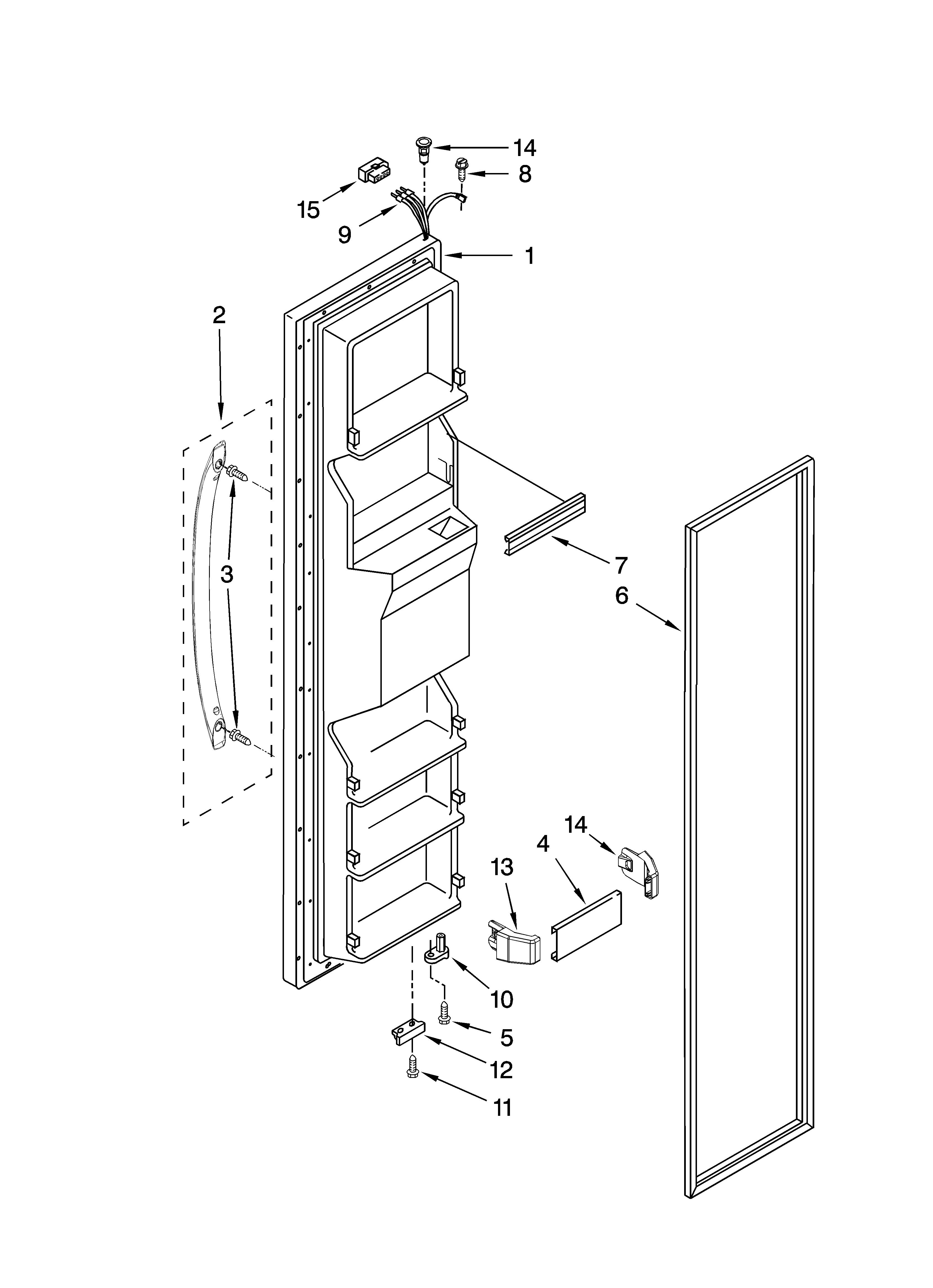 Amana ASD2522VRD00 freezer door parts diagram
