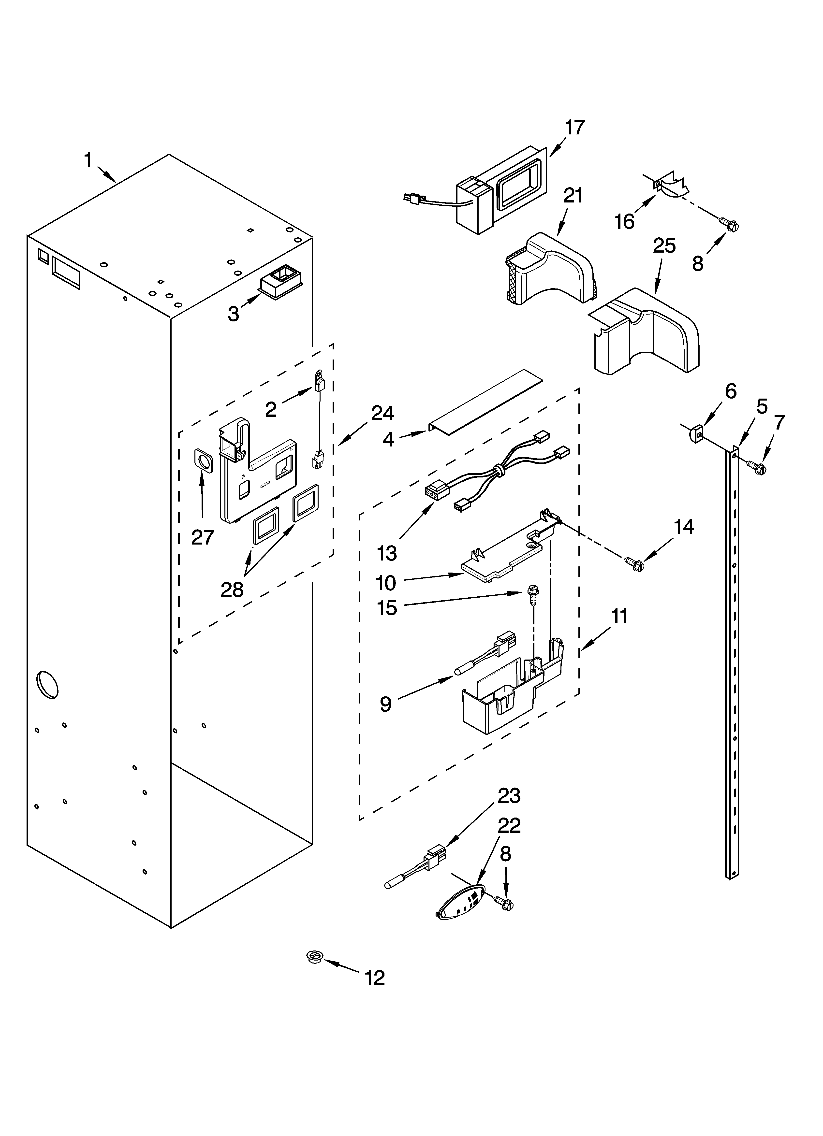 Jenn-Air JS42CXFXDB00 refrigerator liner parts diagram