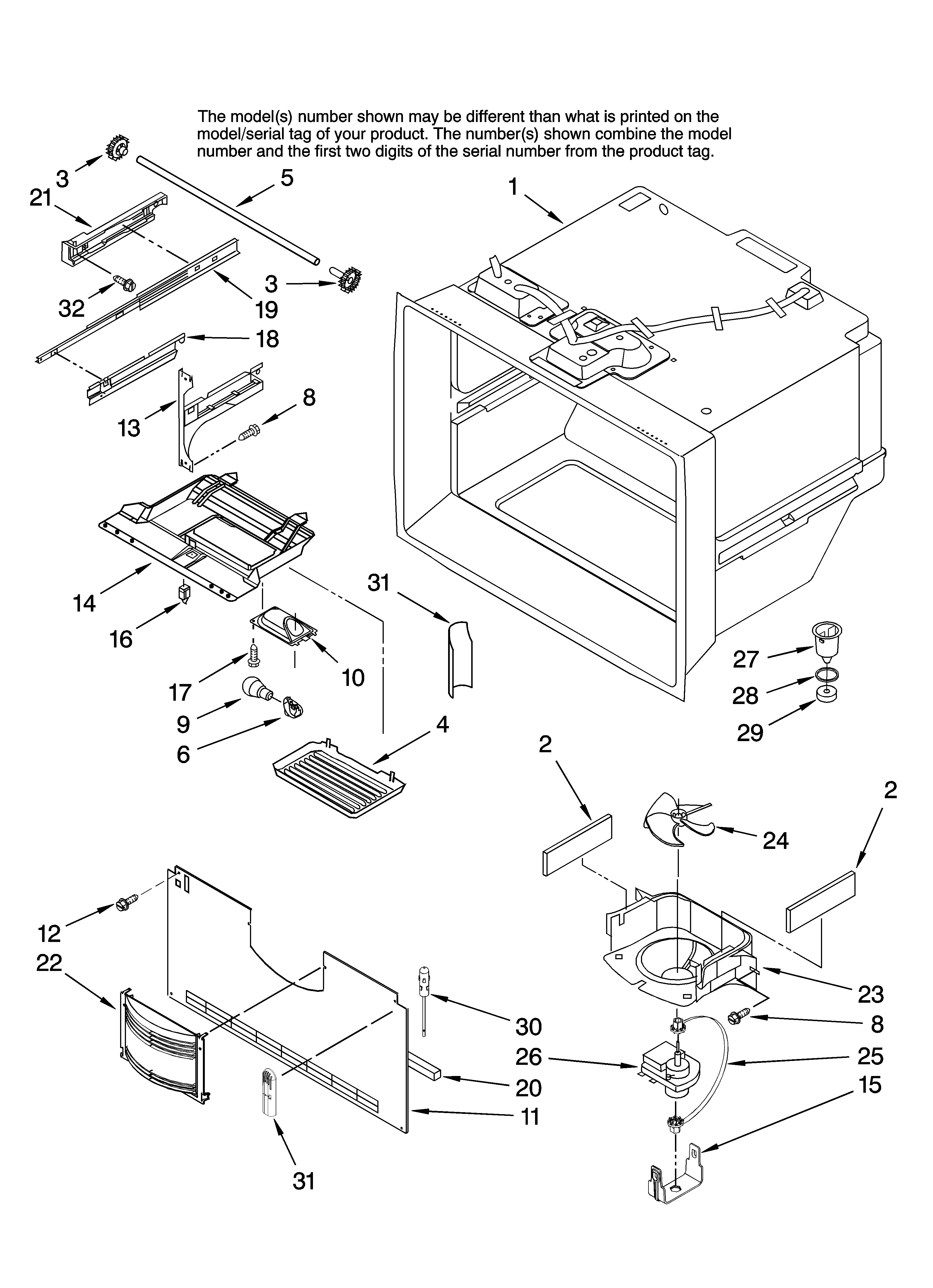 KitchenAid KBRS22ETSS11 freezer liner parts diagram