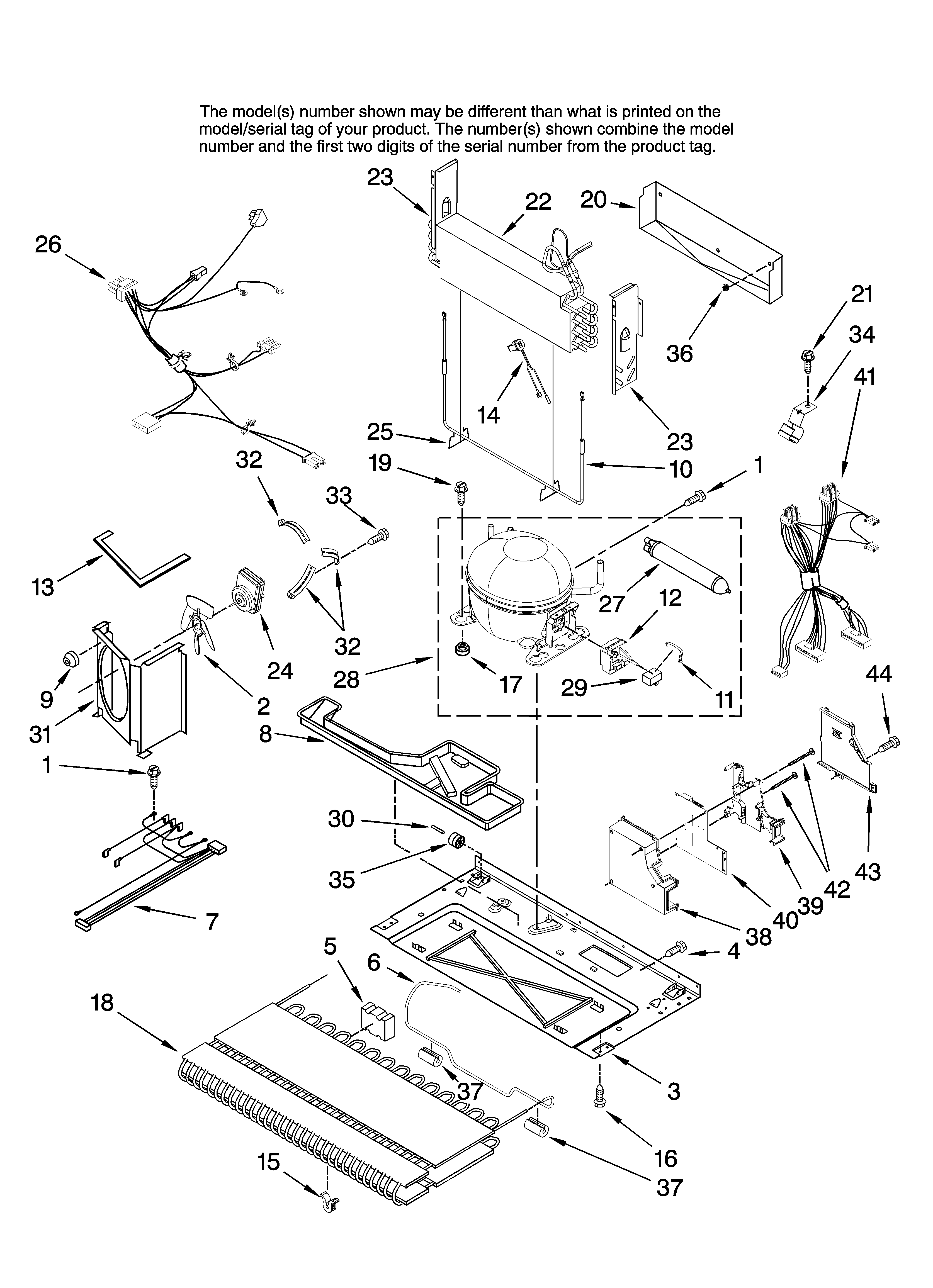 KitchenAid KBRS22ETSS11 unit parts diagram
