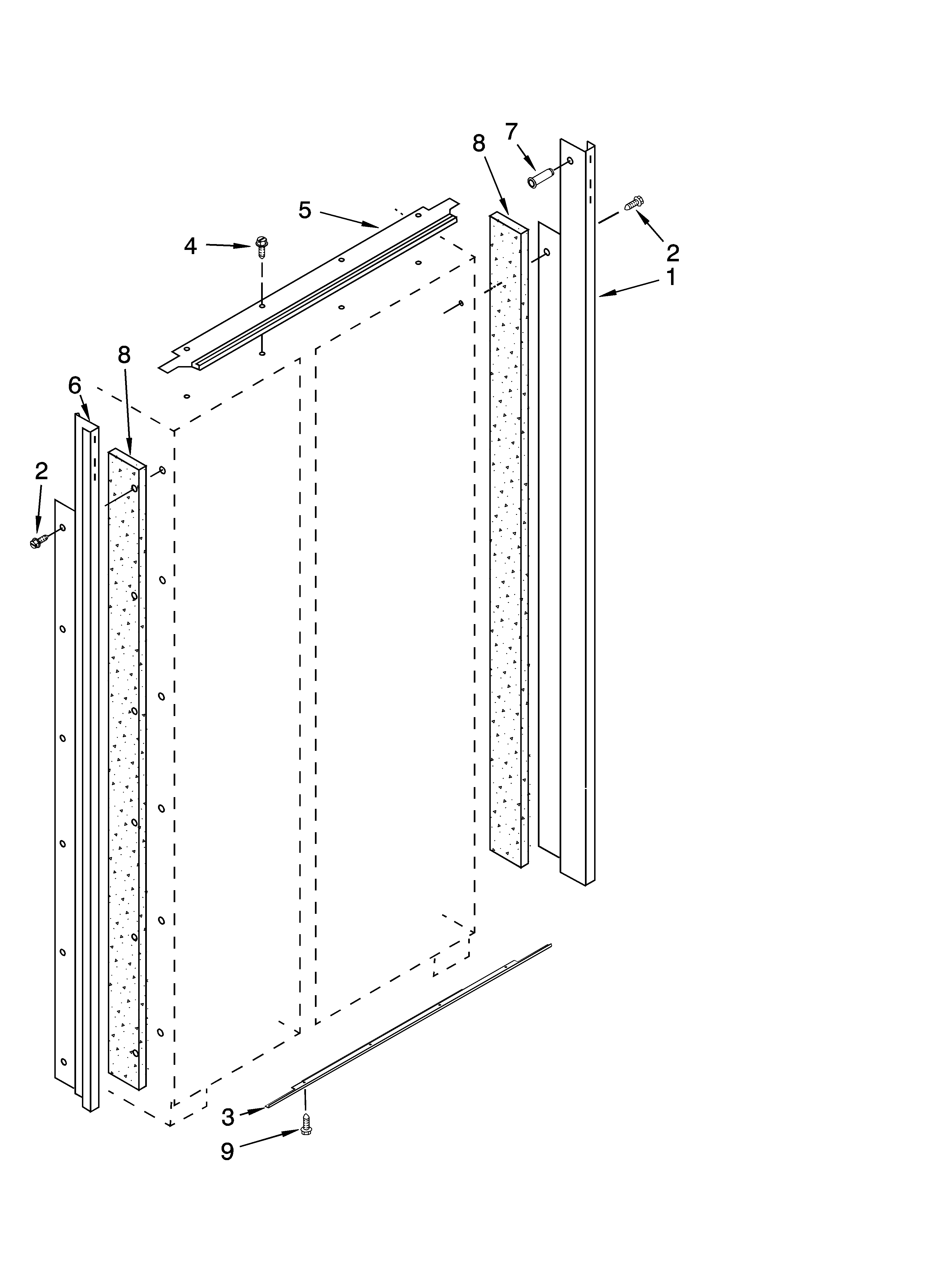 KitchenAid KSSO36FTX02 cabinet trim parts diagram