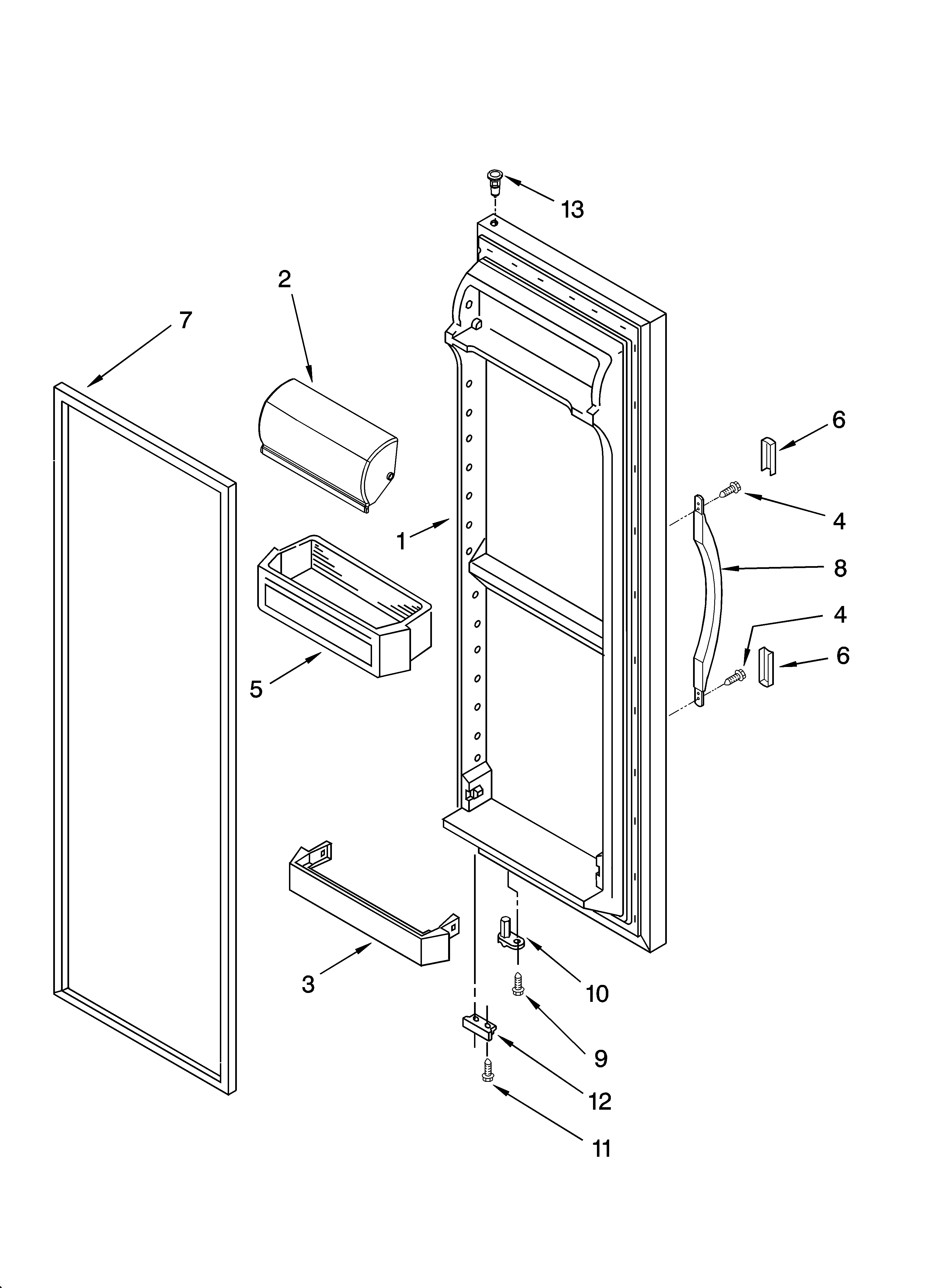 Estate TS25AFXKQ05 refrigerator door parts diagram