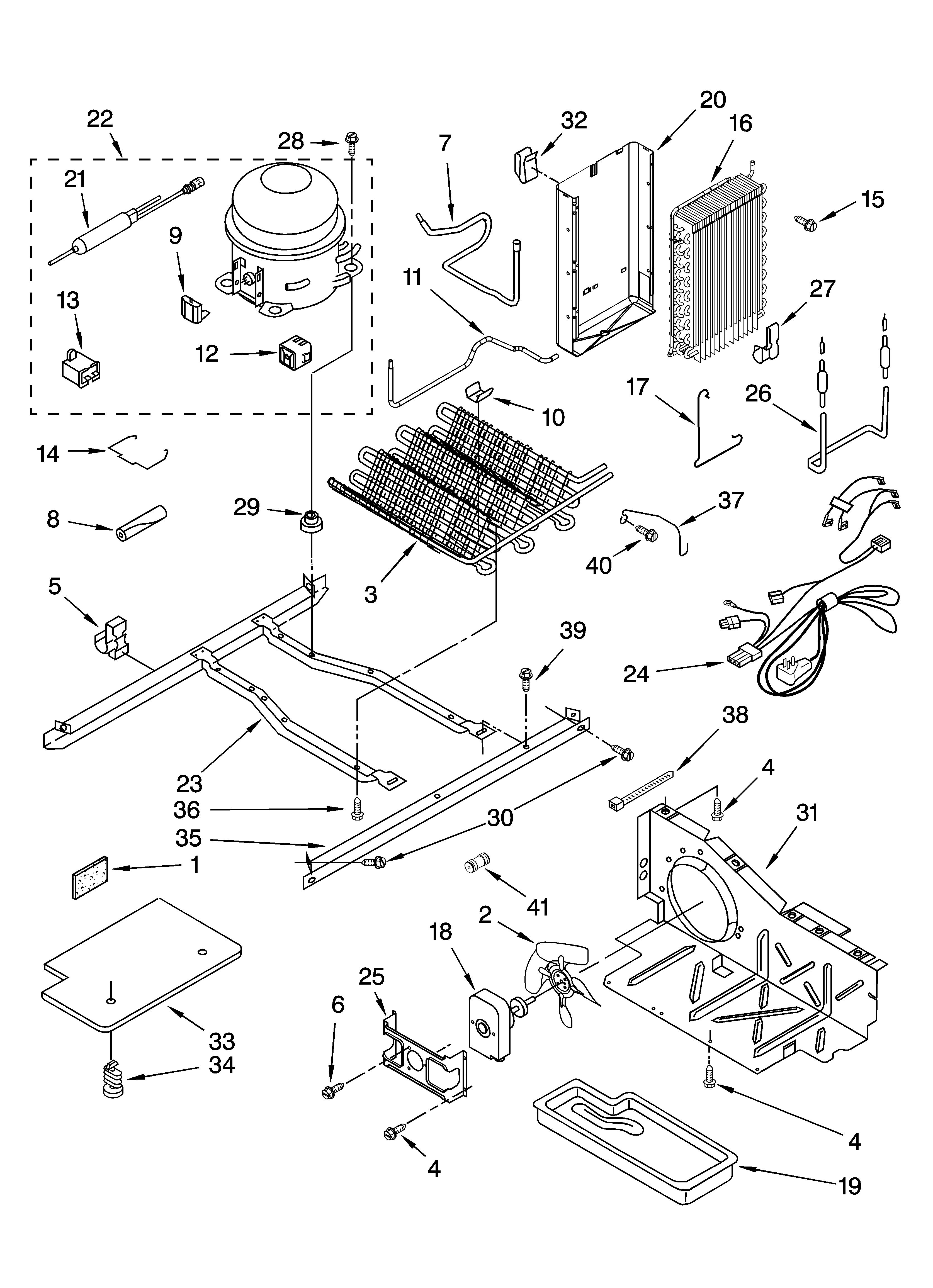 Estate TS25AFXKQ05 unit parts diagram