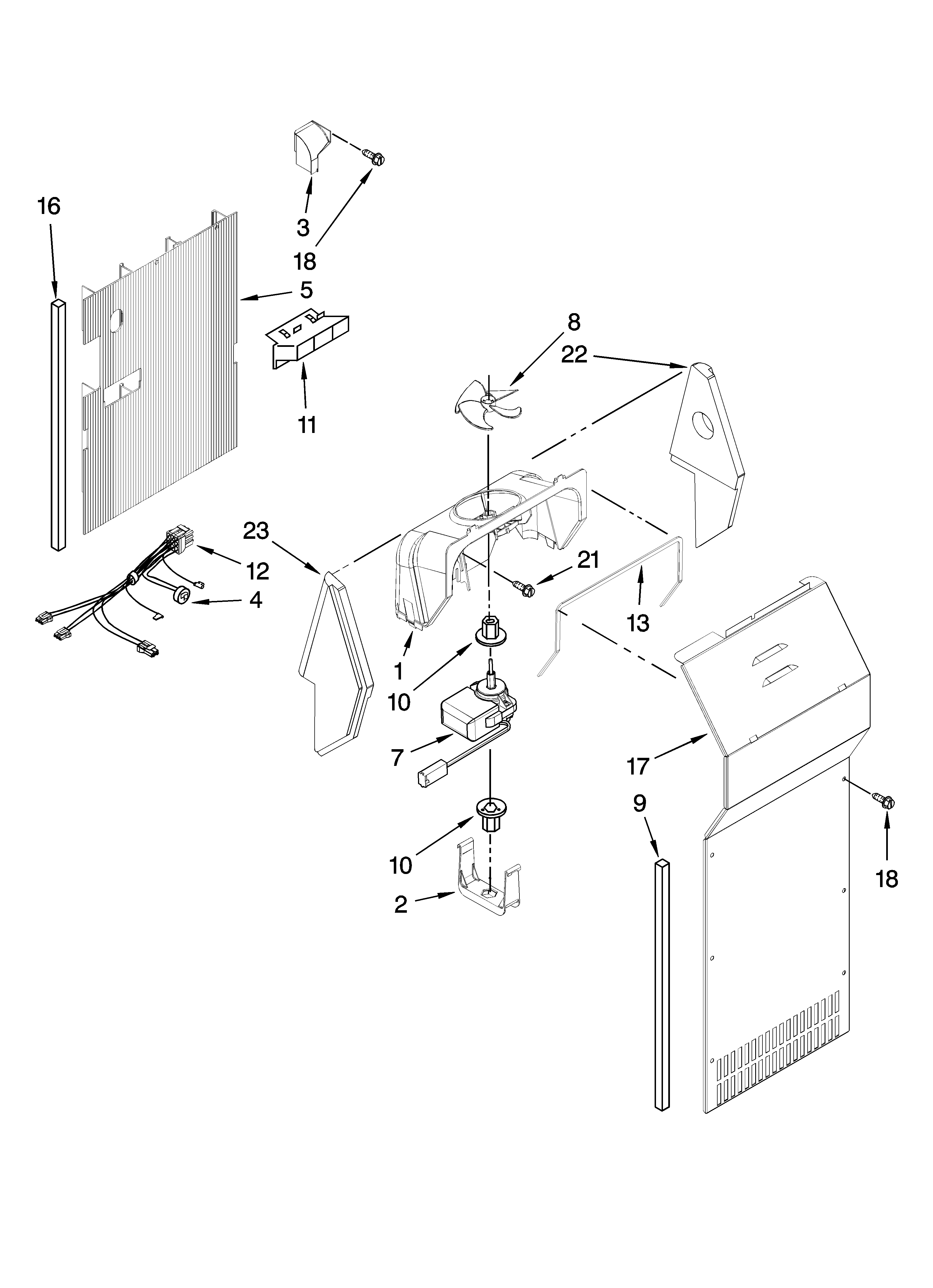 Whirlpool ED5VHEXTL01 air flow parts diagram