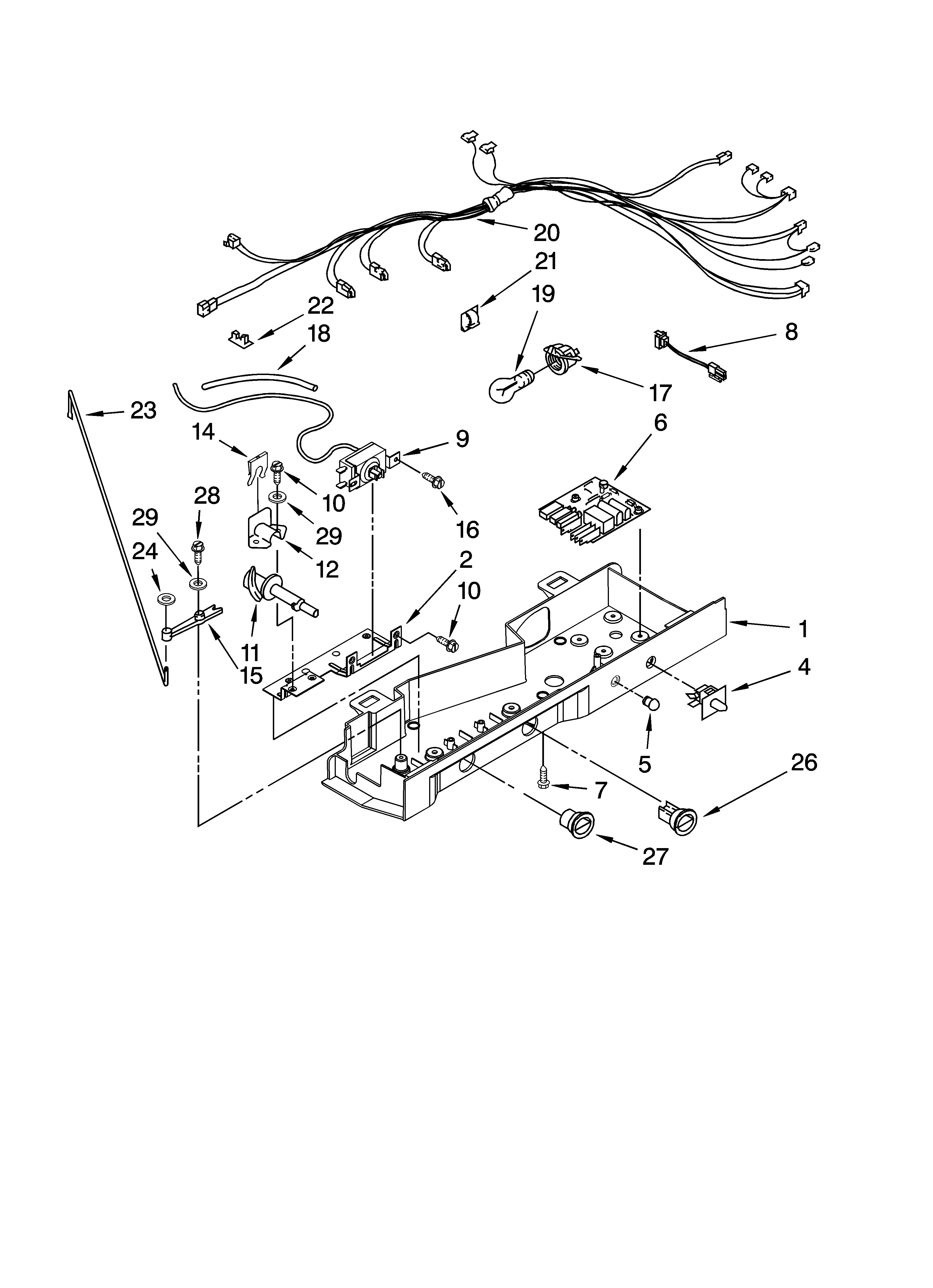 Whirlpool ED5VHEXTL01 control parts diagram
