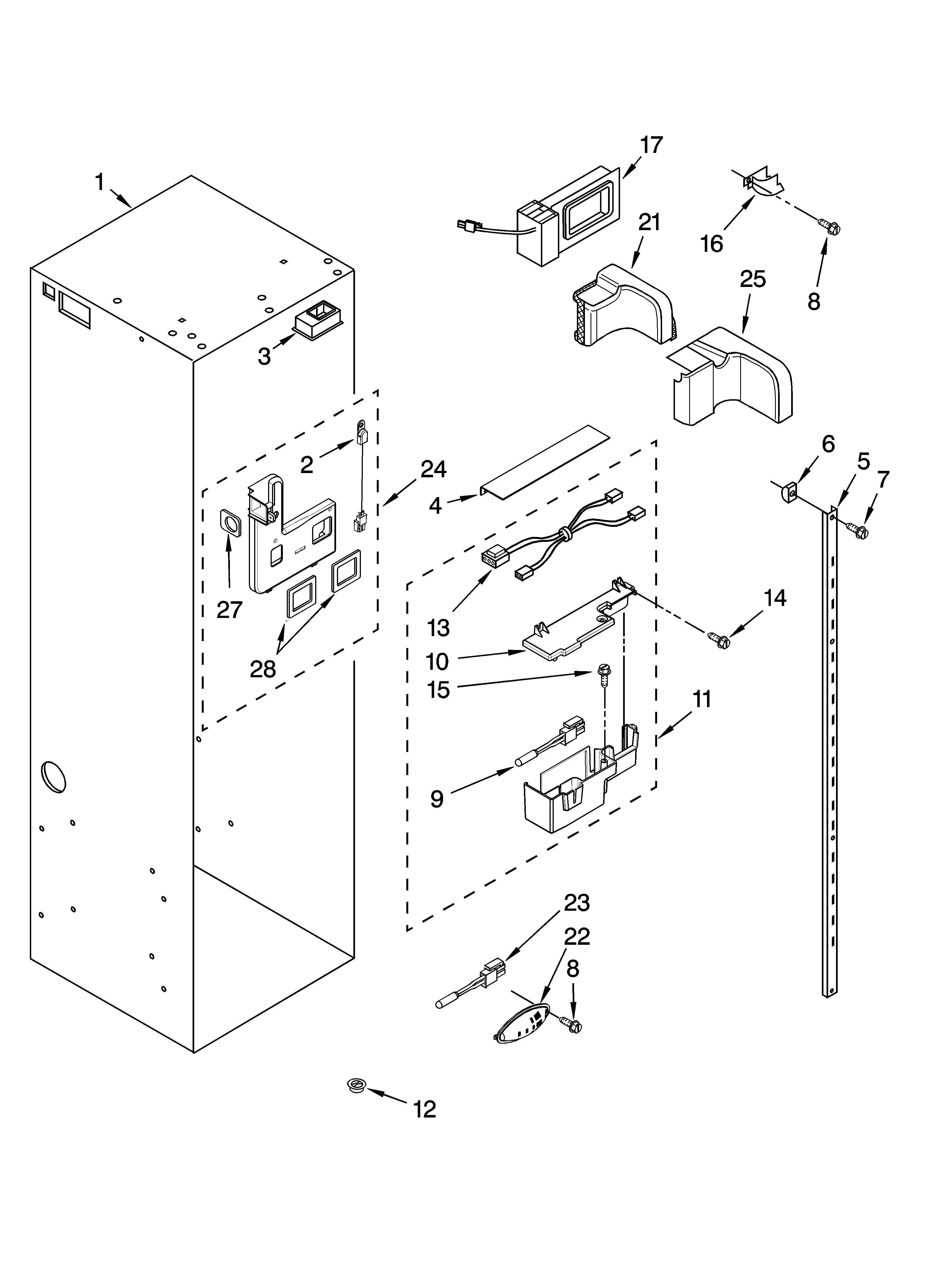 Jenn-Air JS42PPFXDB00 refrigerator liner parts diagram