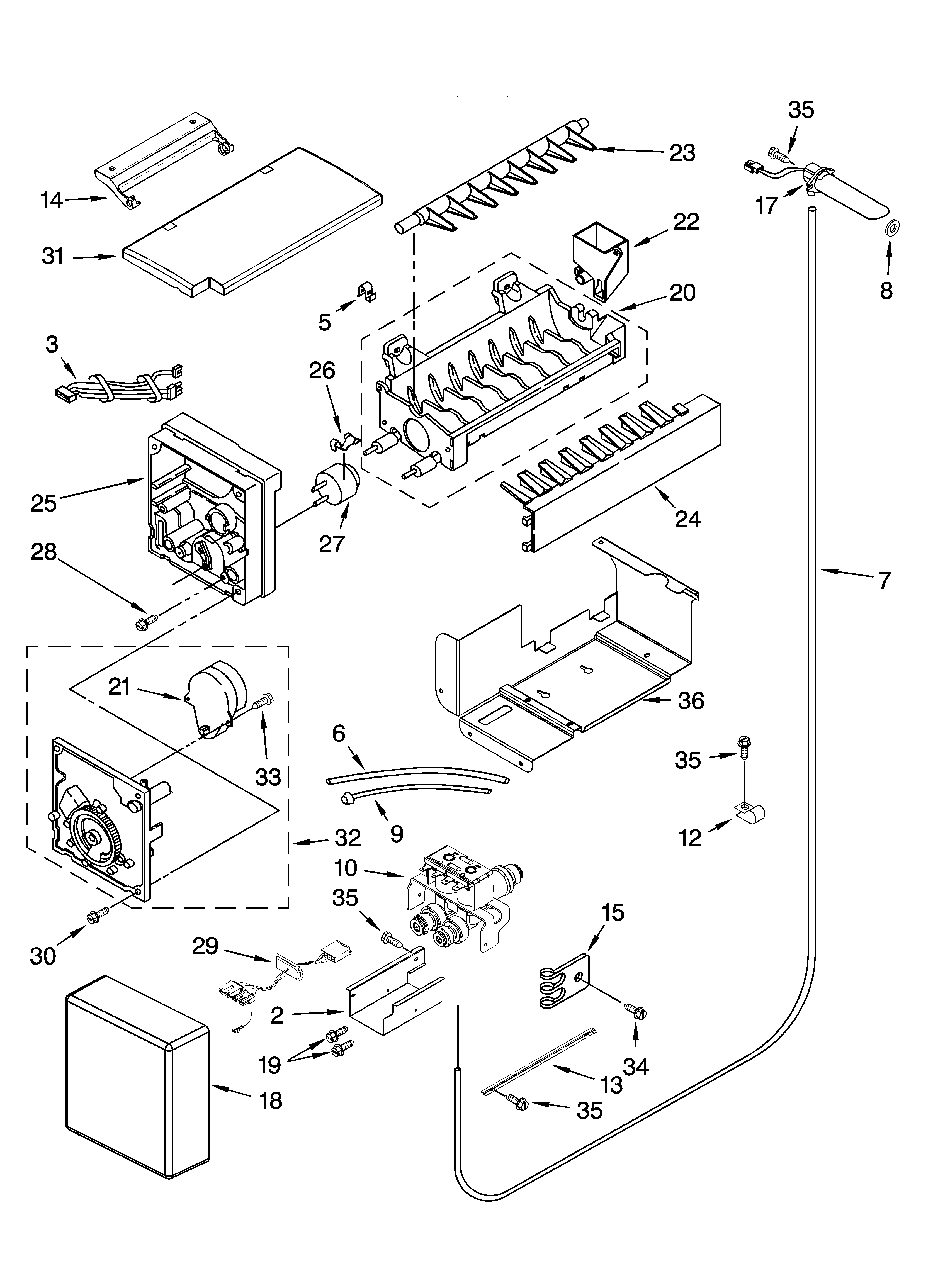 Jenn-Air JS48SEDUDB00 icemaker parts diagram