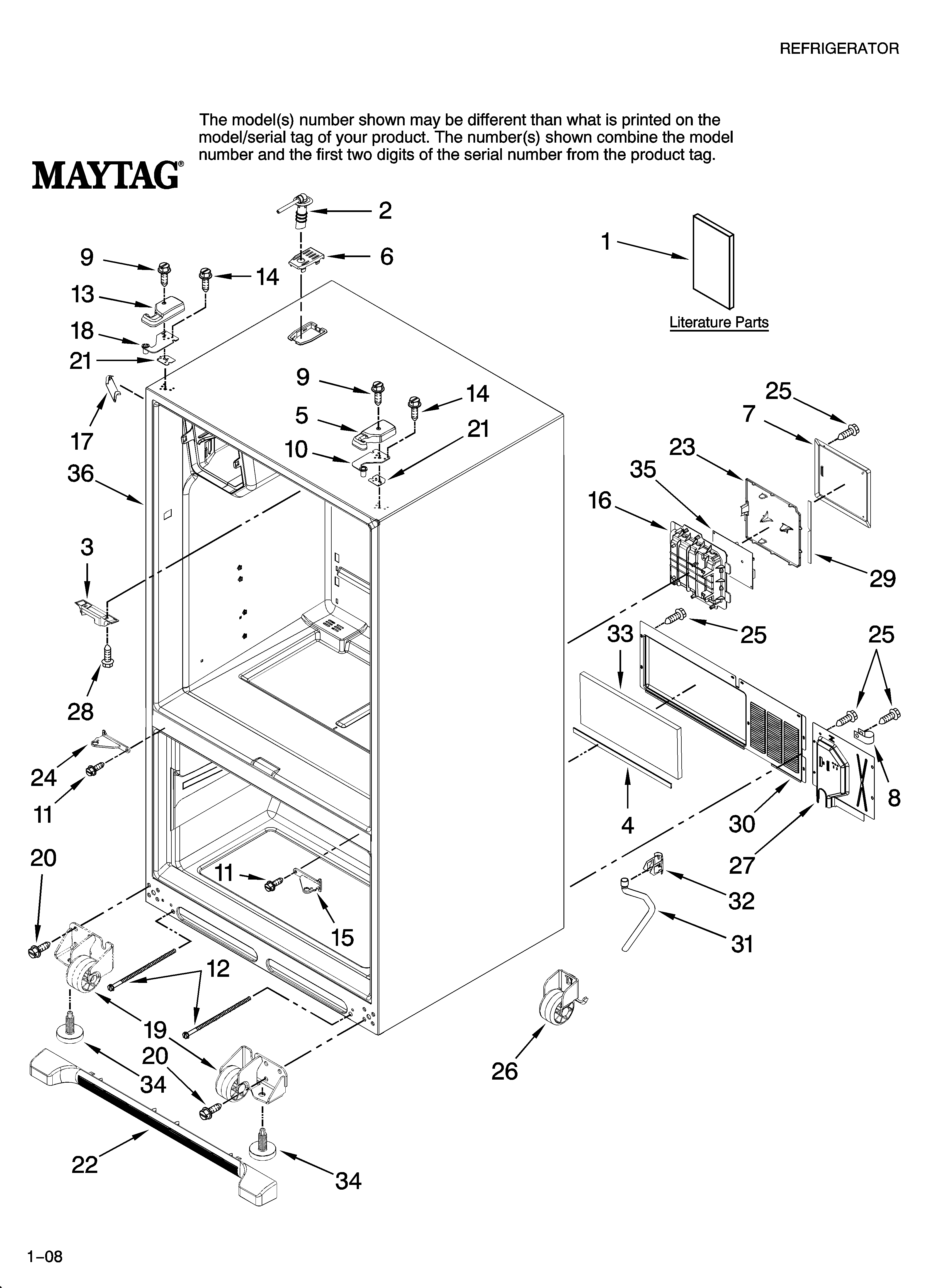 Maytag MFI2067AEB12 cabinet parts diagram