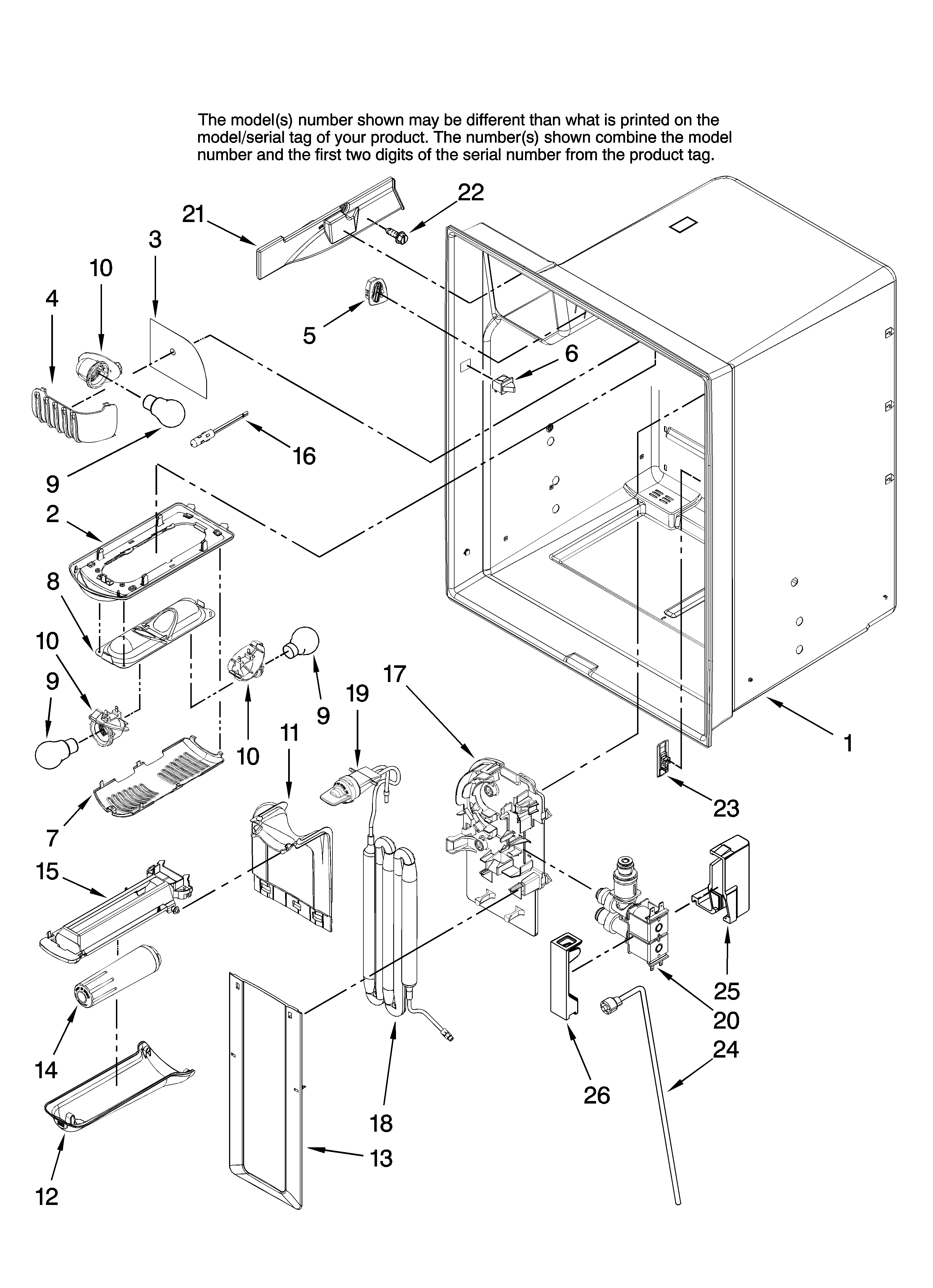 Maytag MFI2067AEB12 refrigerator liner parts diagram