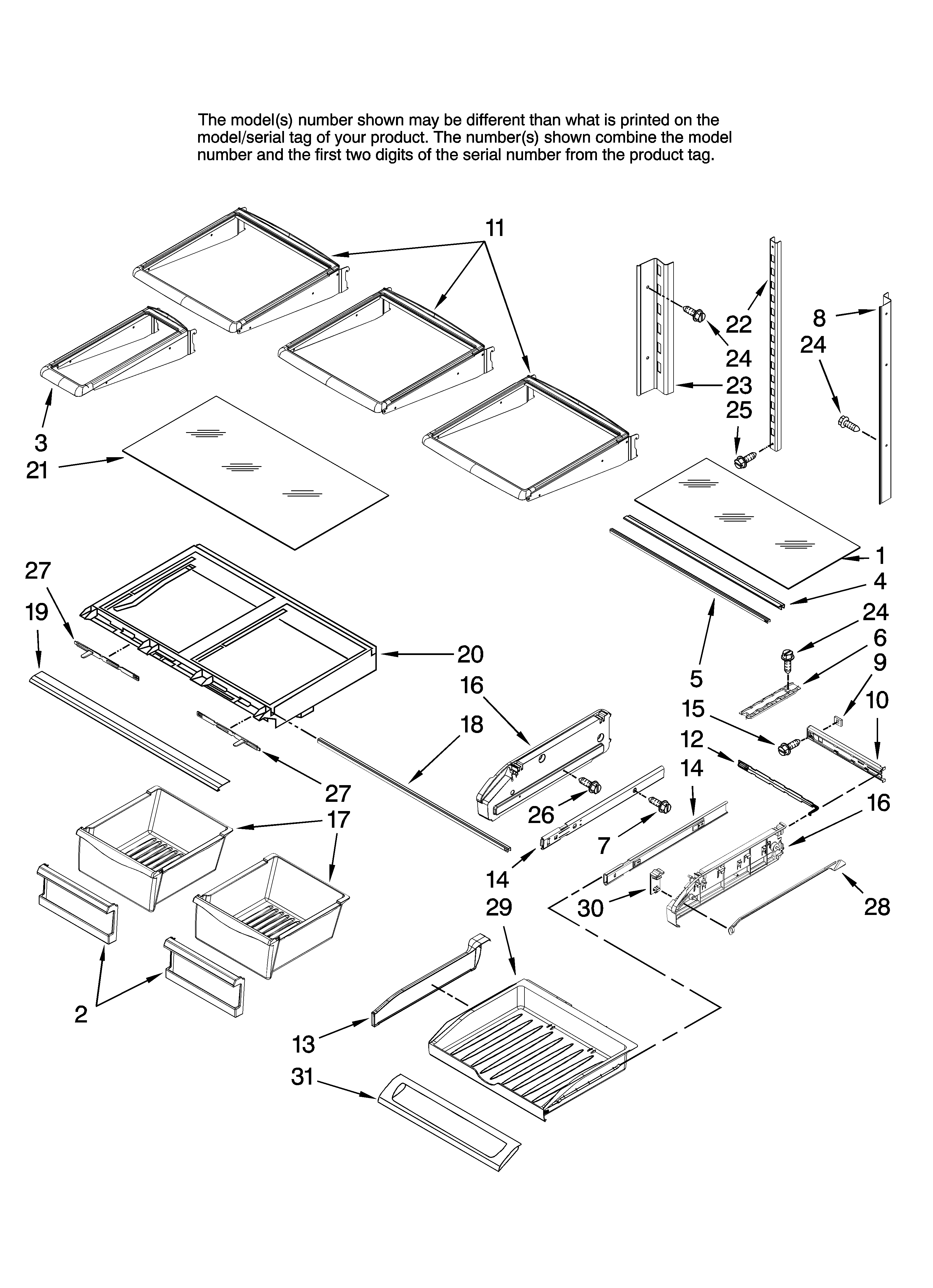 Maytag MFI2067AEB12 shelf parts diagram