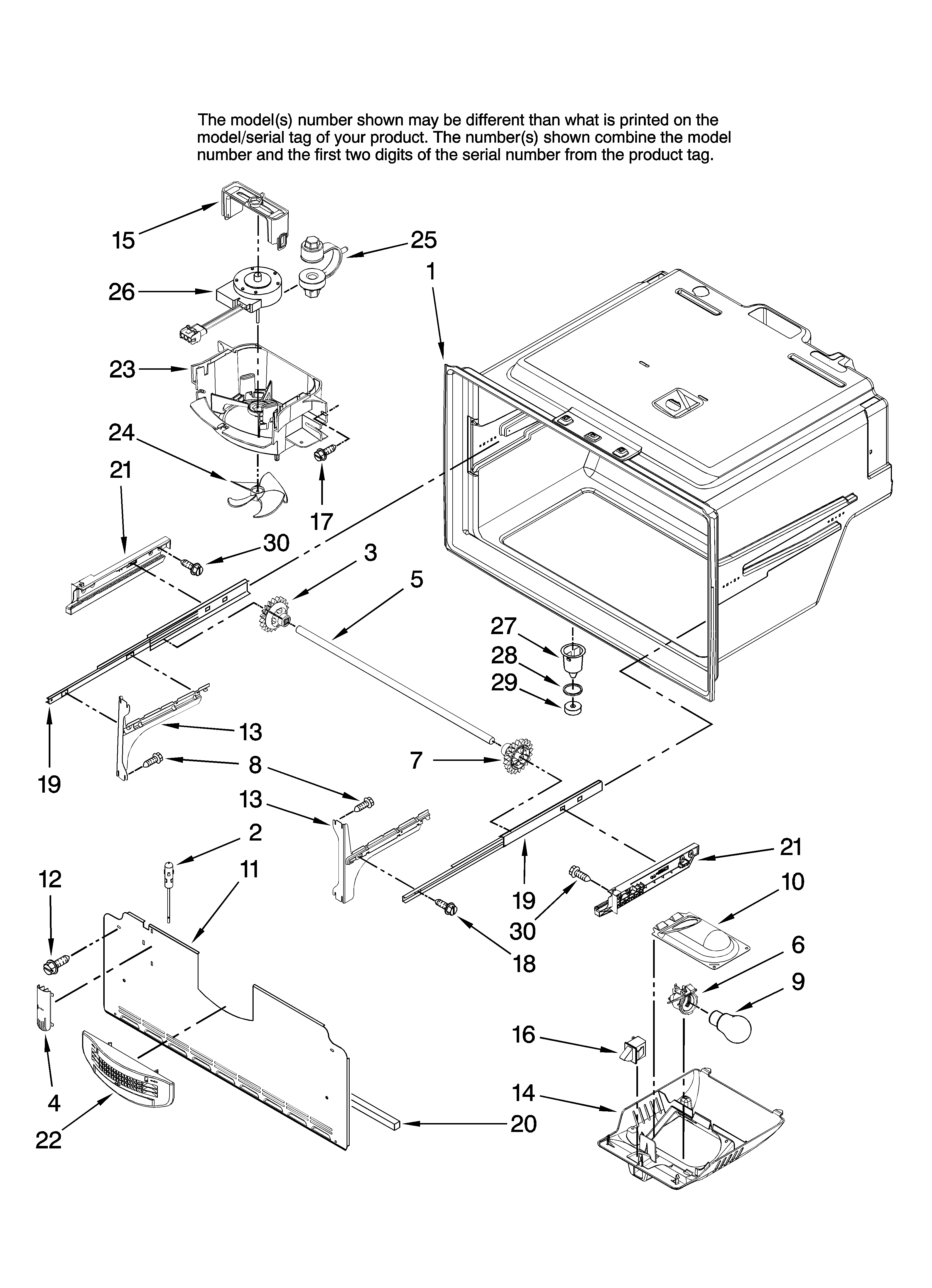 Maytag MFI2067AEB12 freezer liner parts diagram