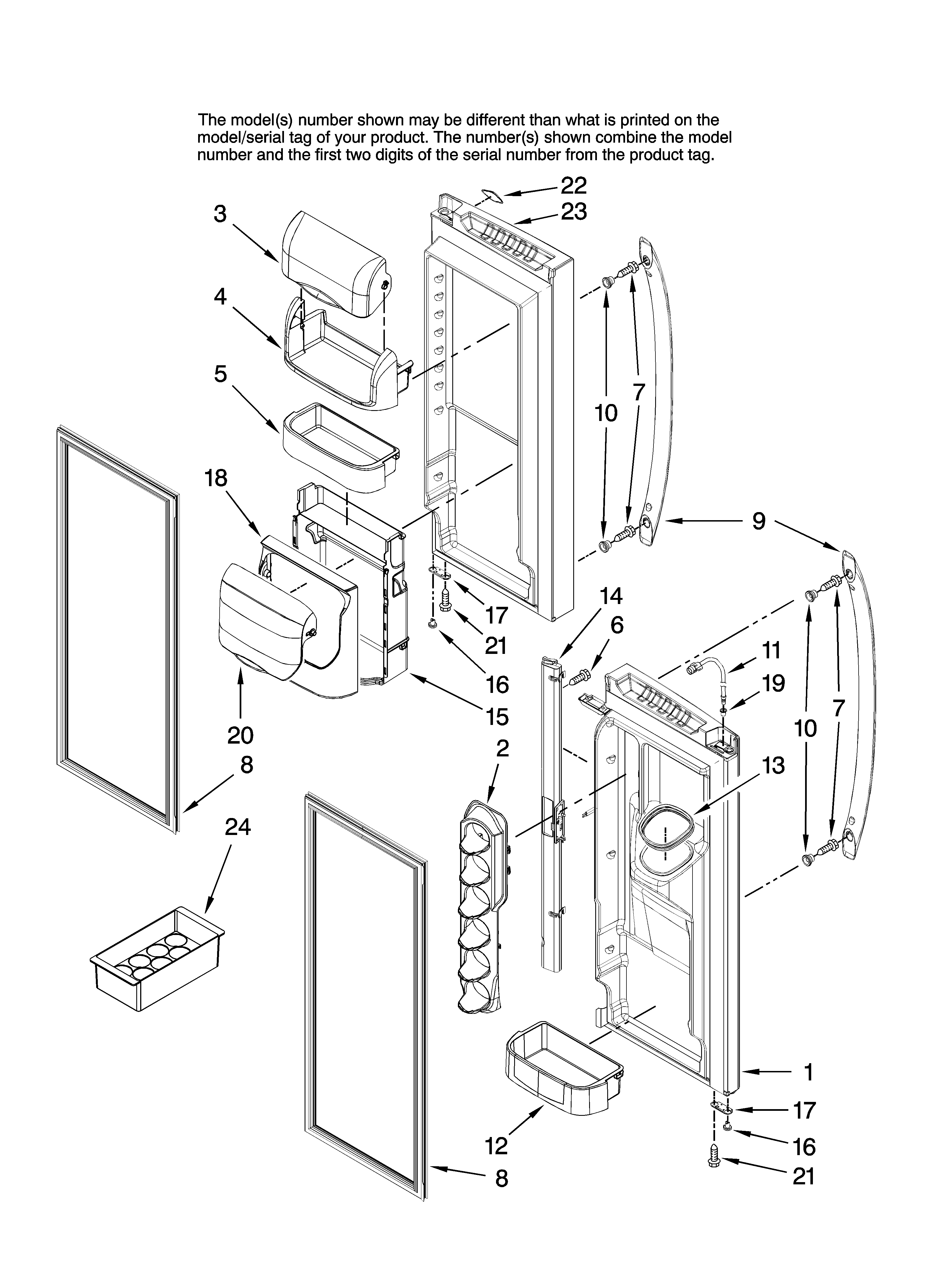 Maytag MFI2067AEB12 refrigerator door parts diagram