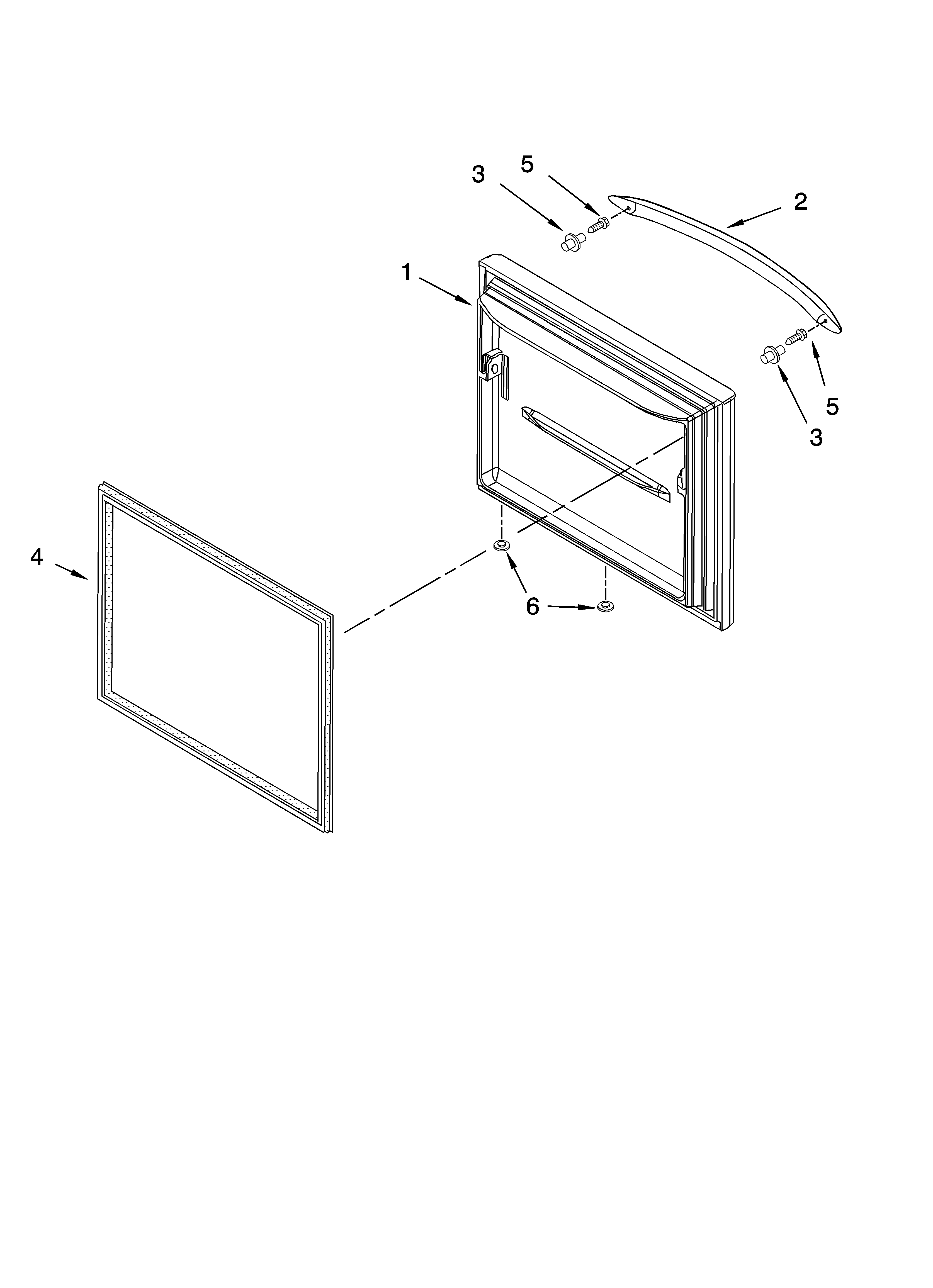 KitchenAid KBFL25ETSS11 freezer door parts diagram