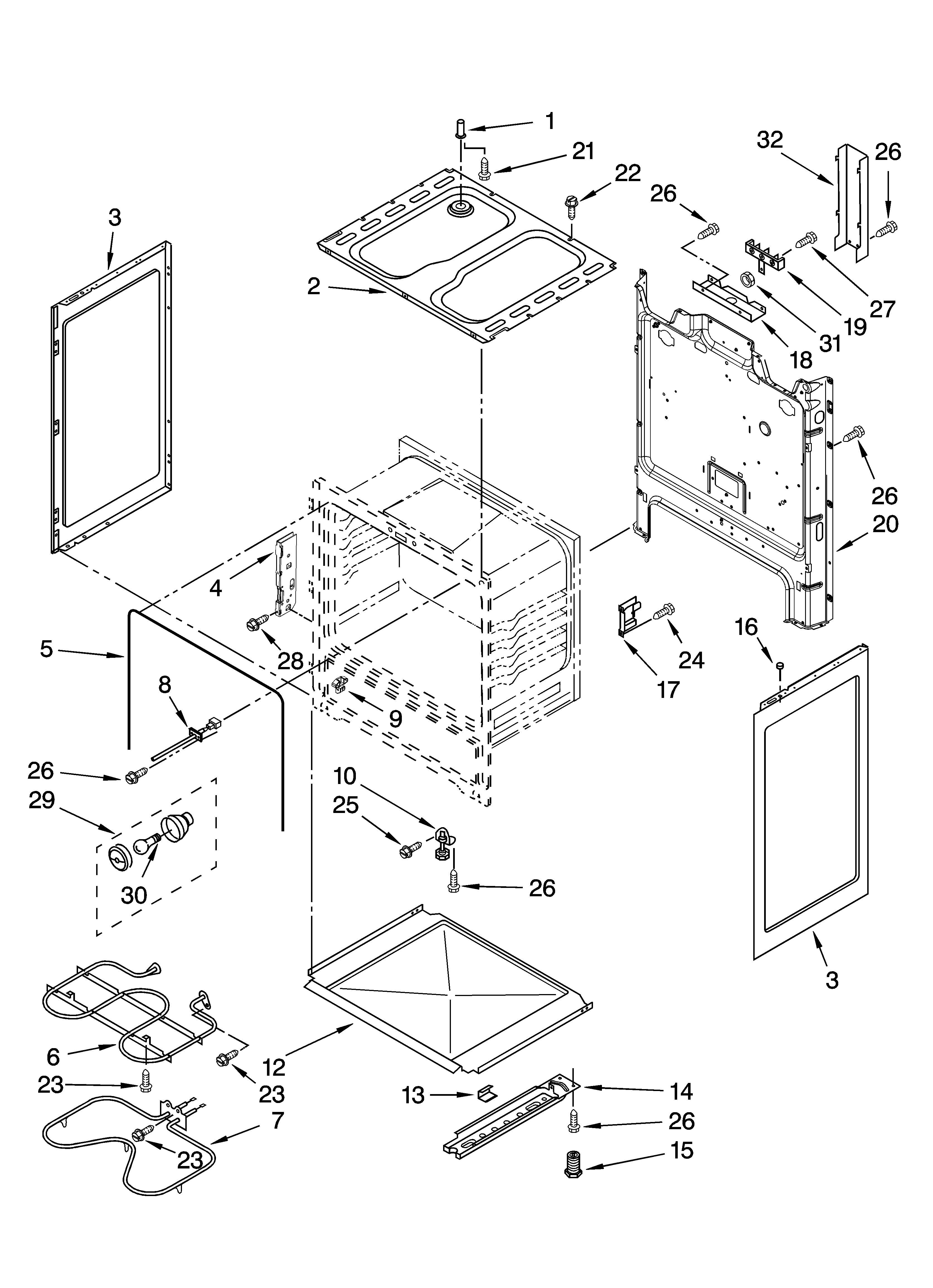 Whirlpool RF111PXSQ2 chassis parts diagram