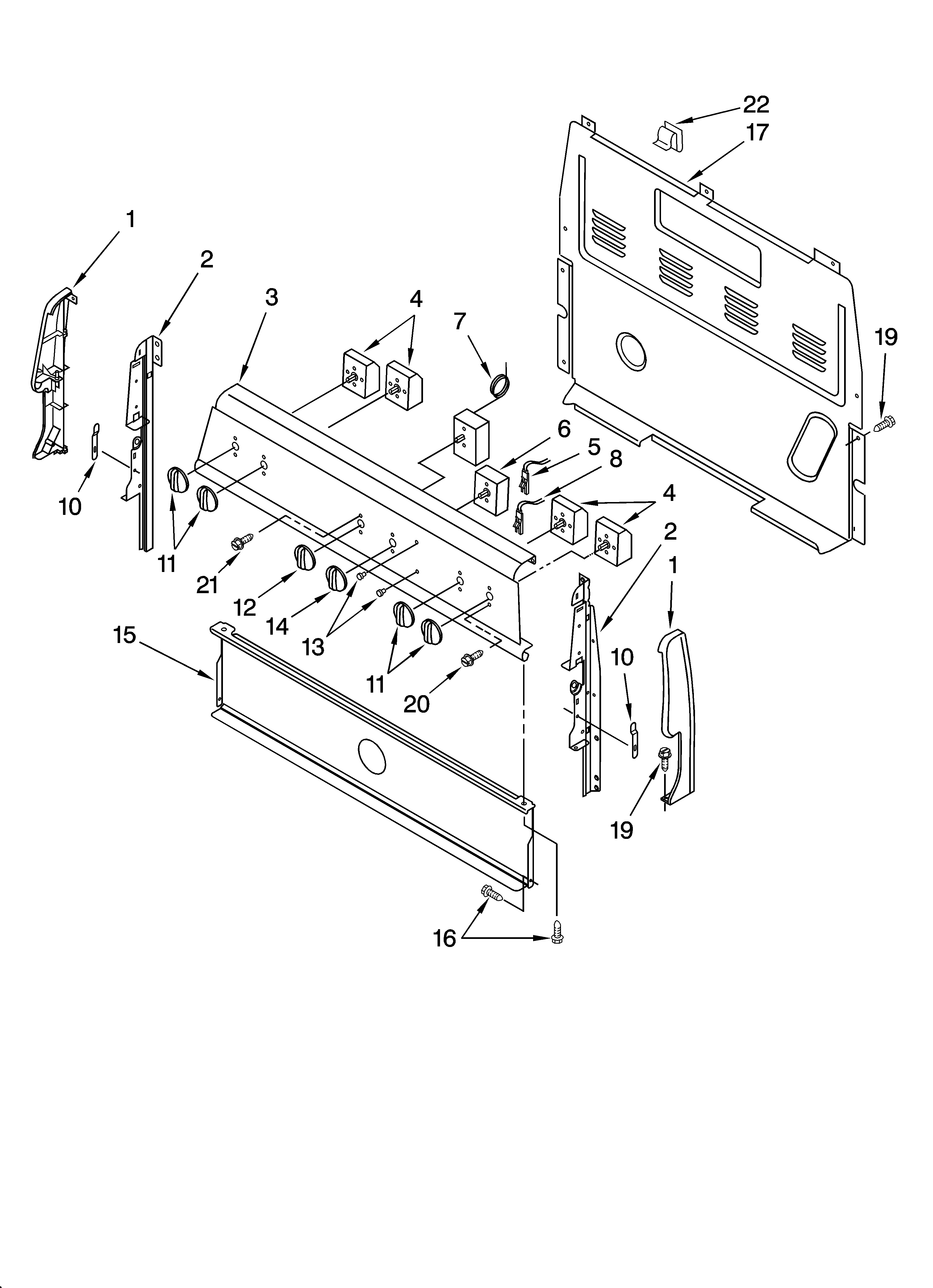 Estate TEP315TW1 control panel parts diagram