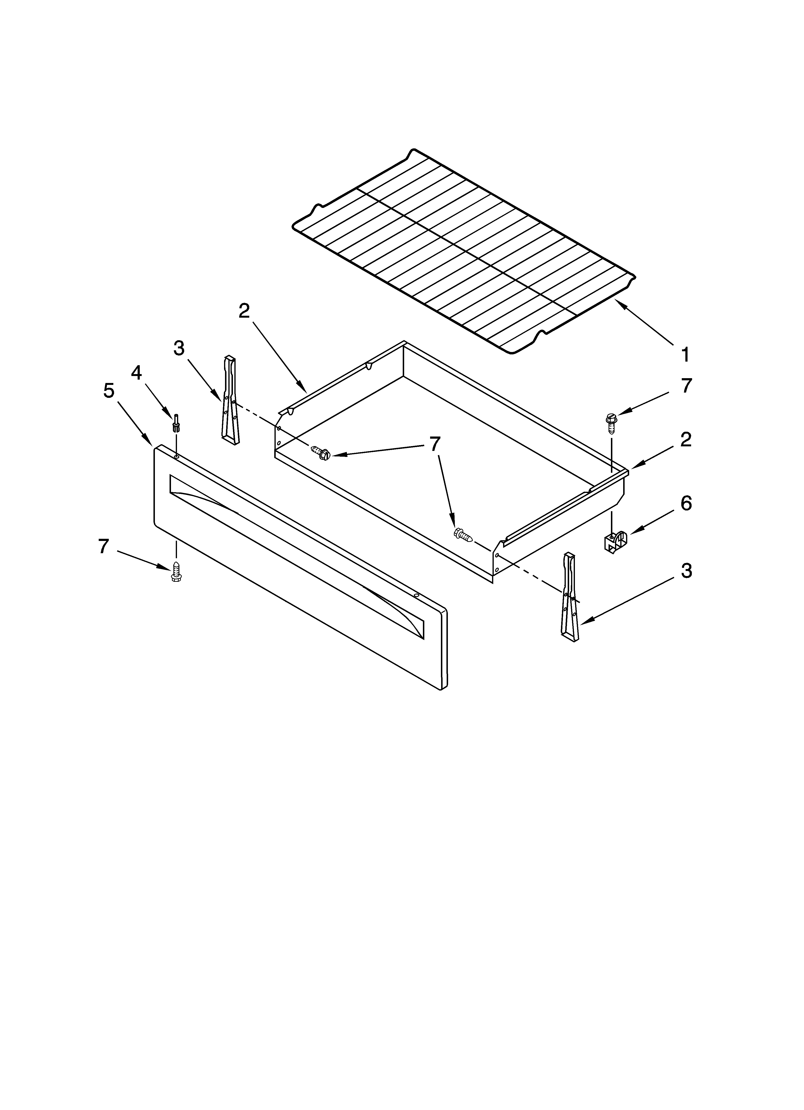 Estate TEP315TW1 drawer & broiler parts diagram